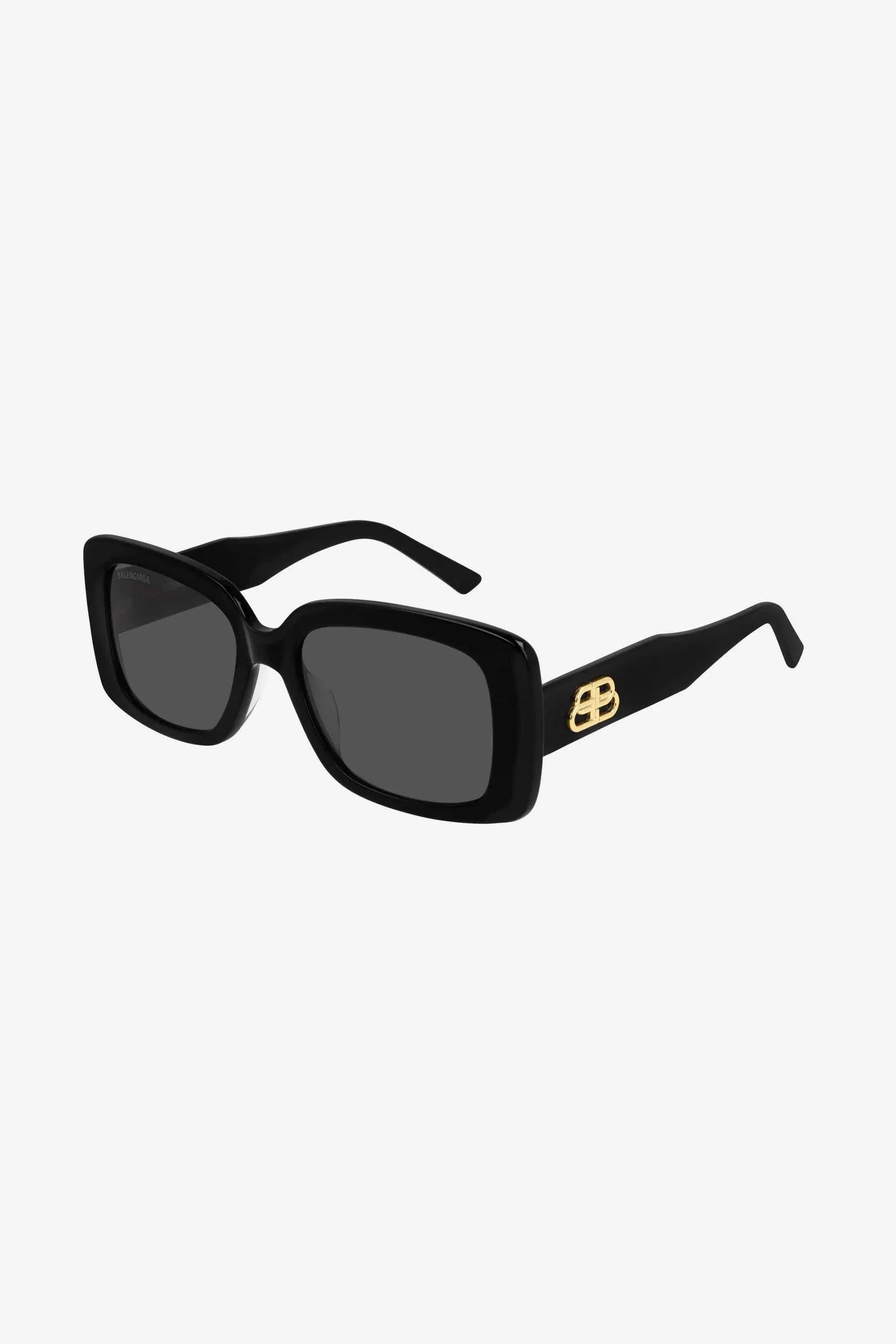 Balenciaga slim rectangular black sunglasses