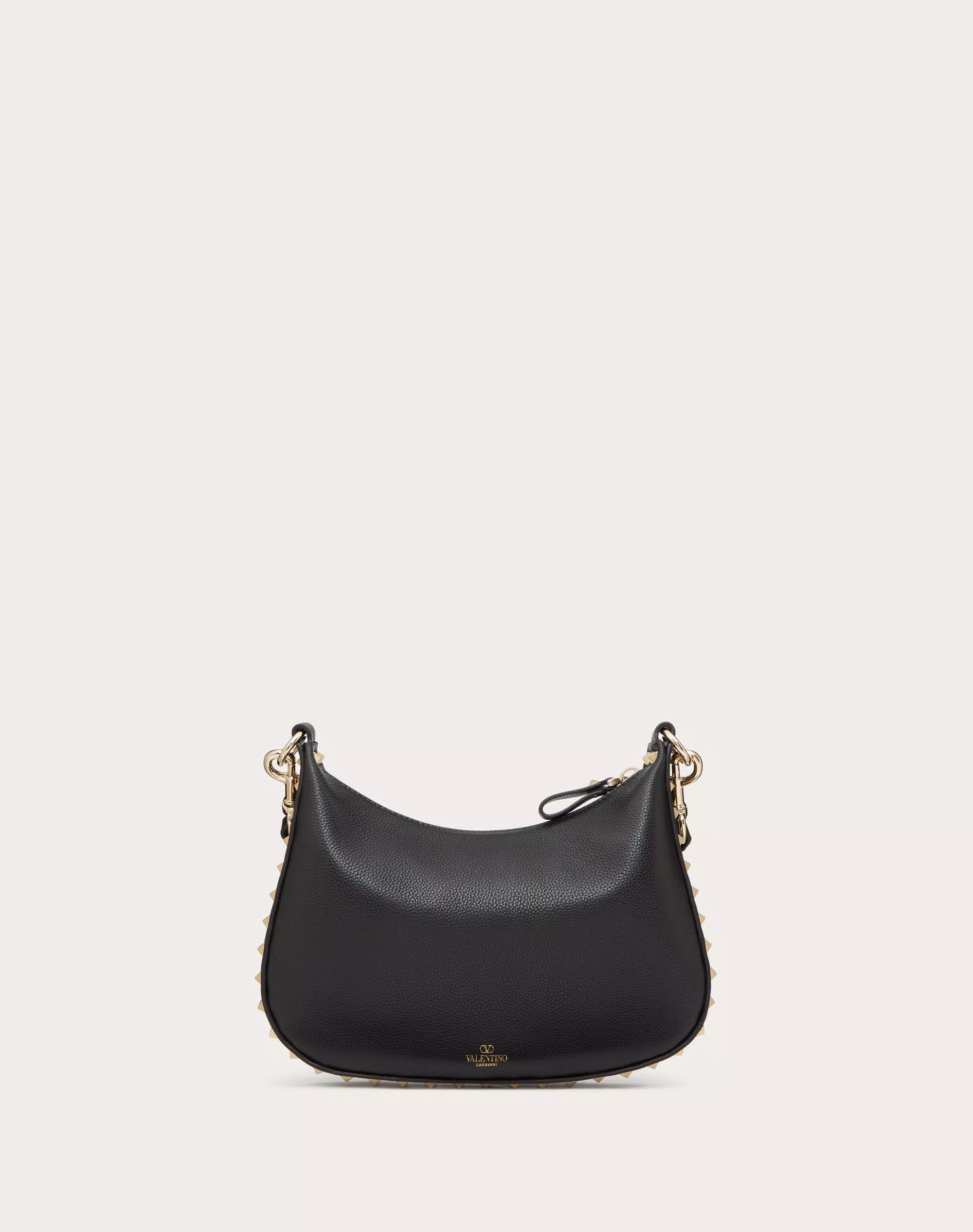 SMALL ROCKSTUD HOBO BAG IN GRAINY CALFSKIN