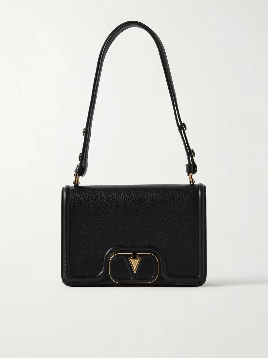 VLOGO small embellished textured-leather shoulder bag