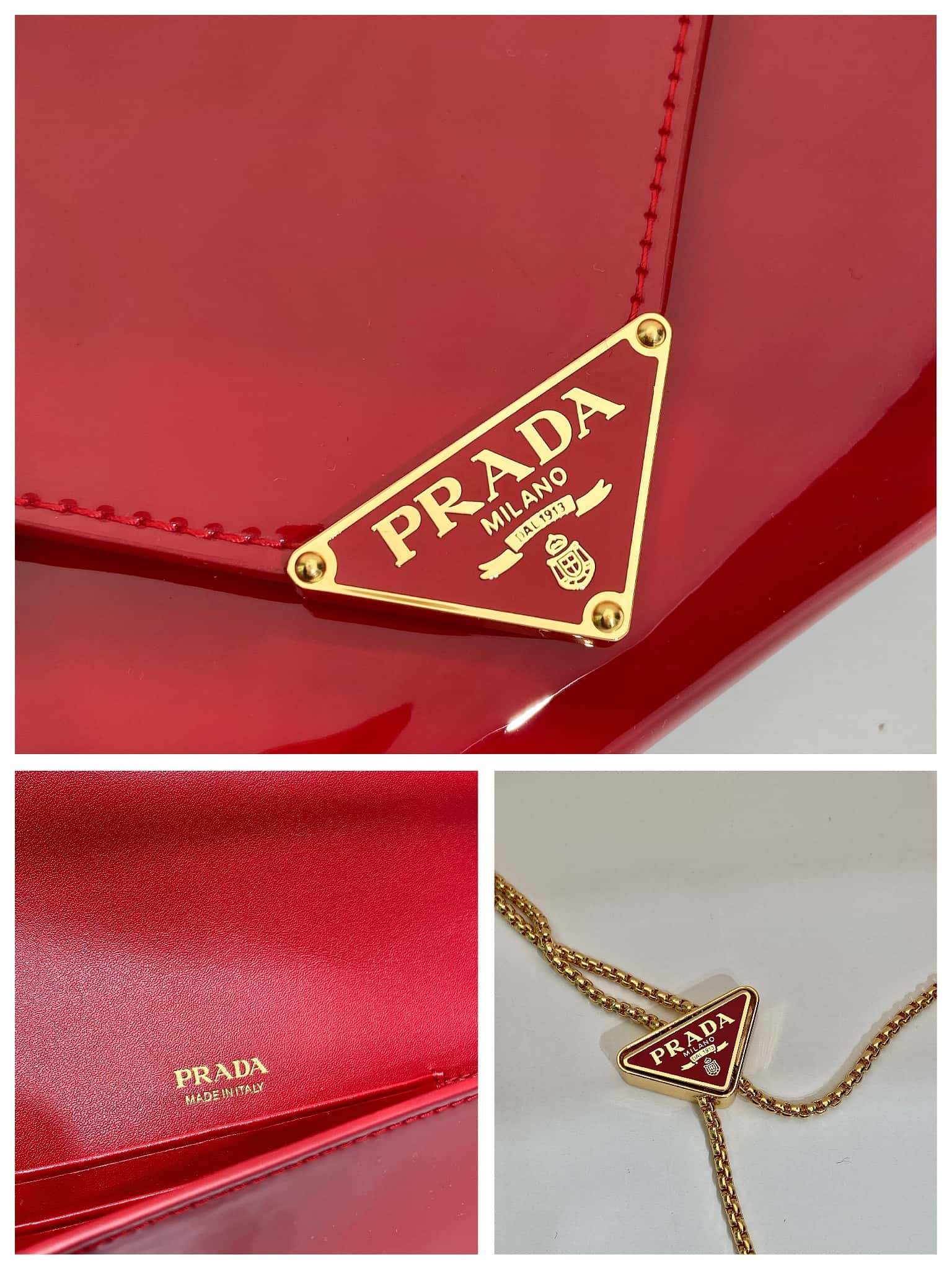 PRADA   patent leather envelope