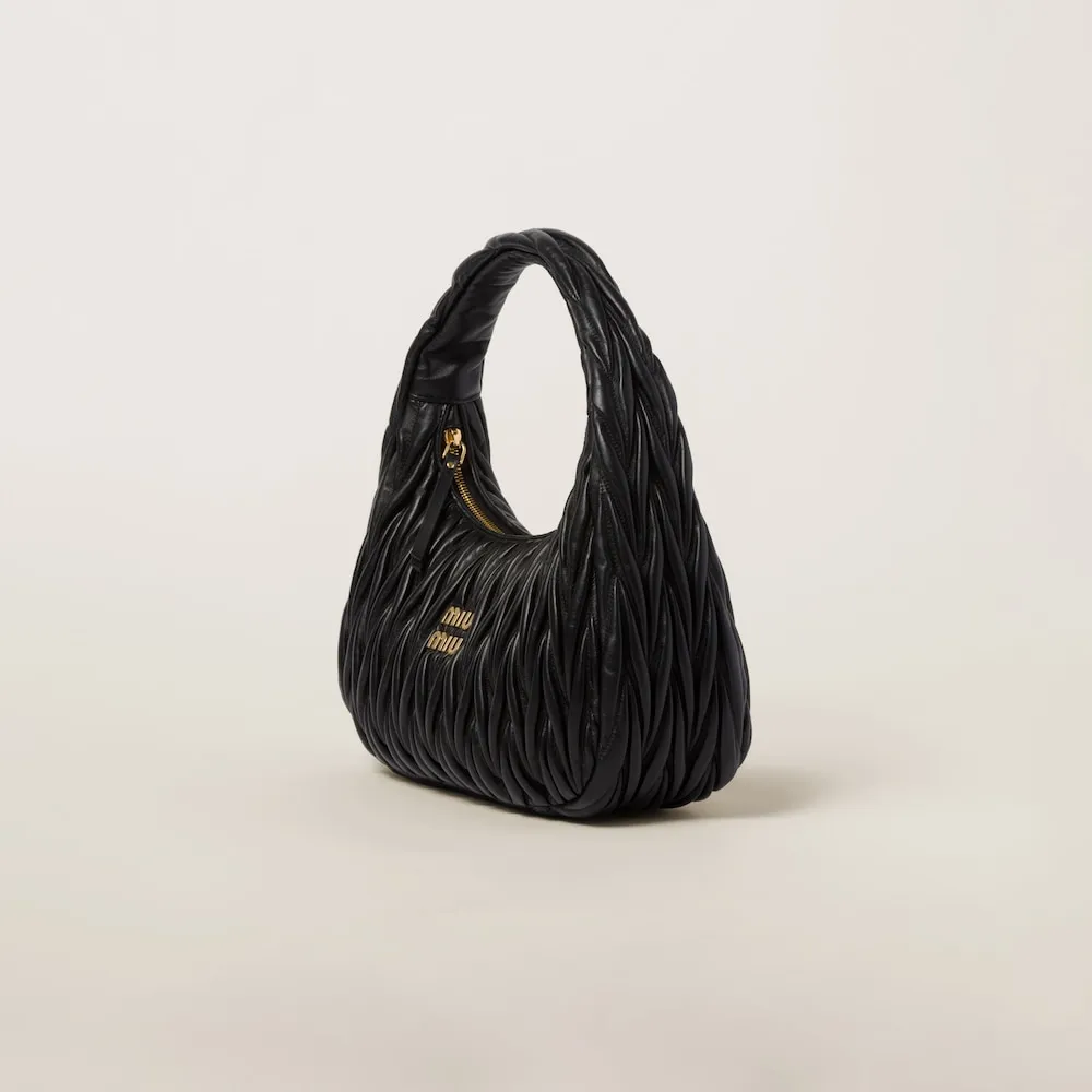 Wander matelassé nappa leather hobo bag 24cm