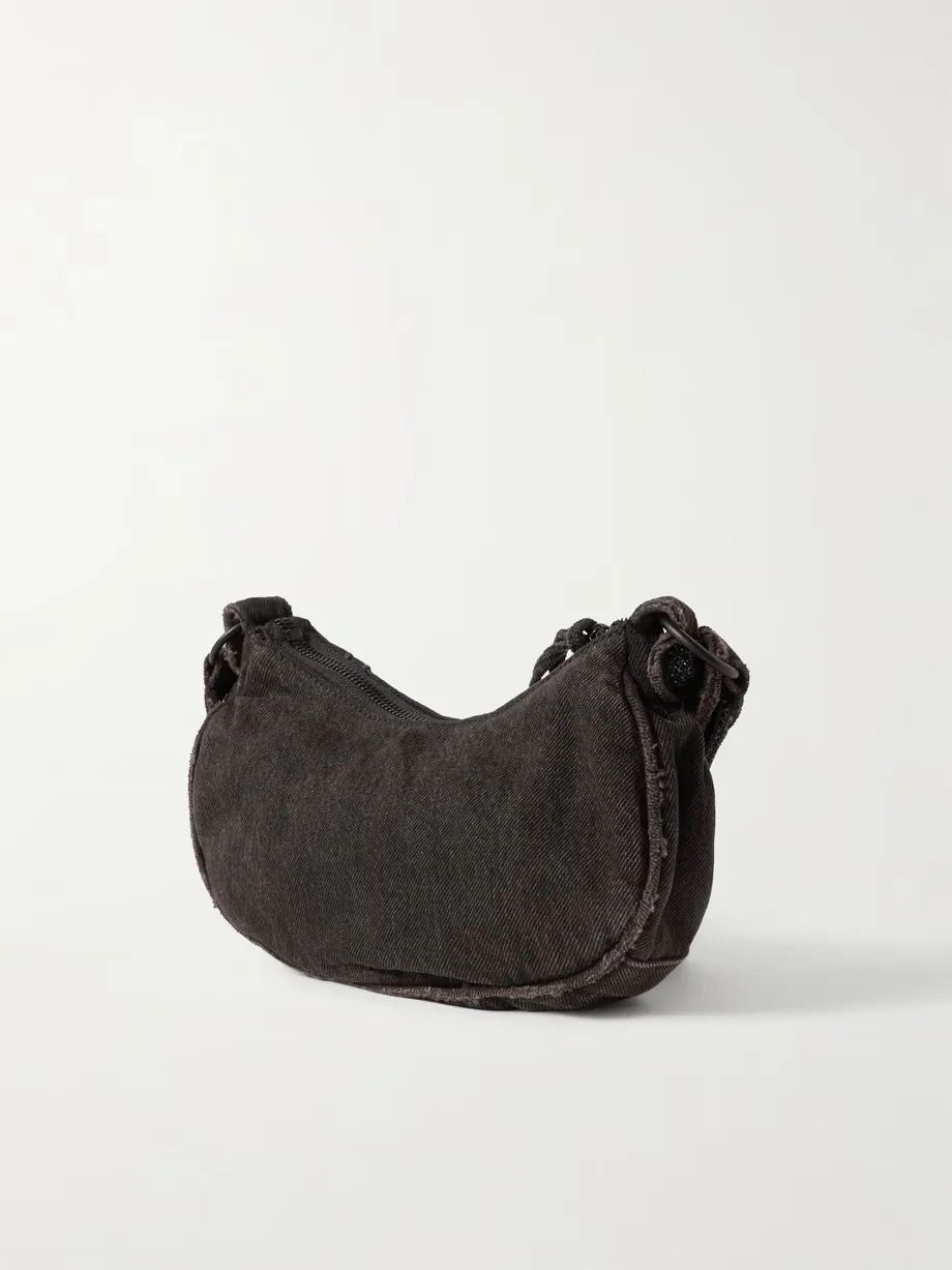 Le Cagole small embellished denim shoulder bag