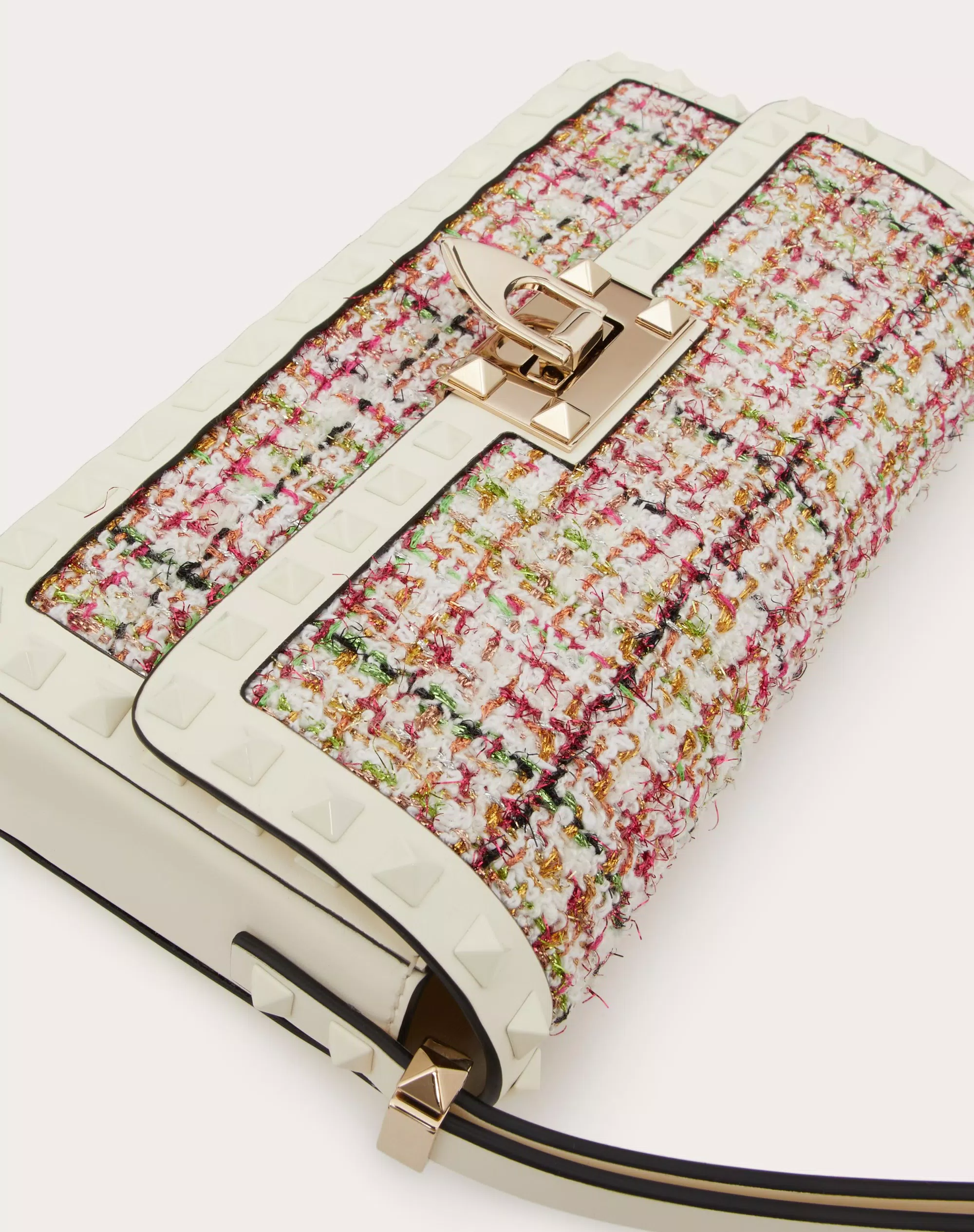 ROCKSTUD23 E/W TWEED SHOULDER BAG