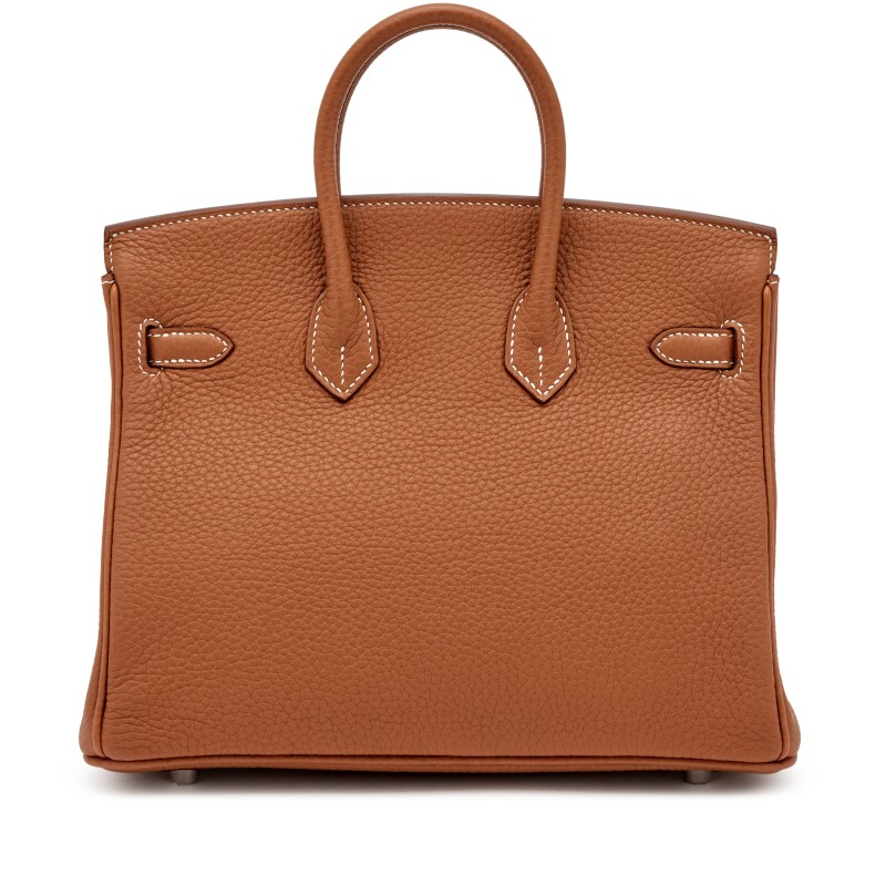 Gold Togo Birkin 25 Palladium Hardware