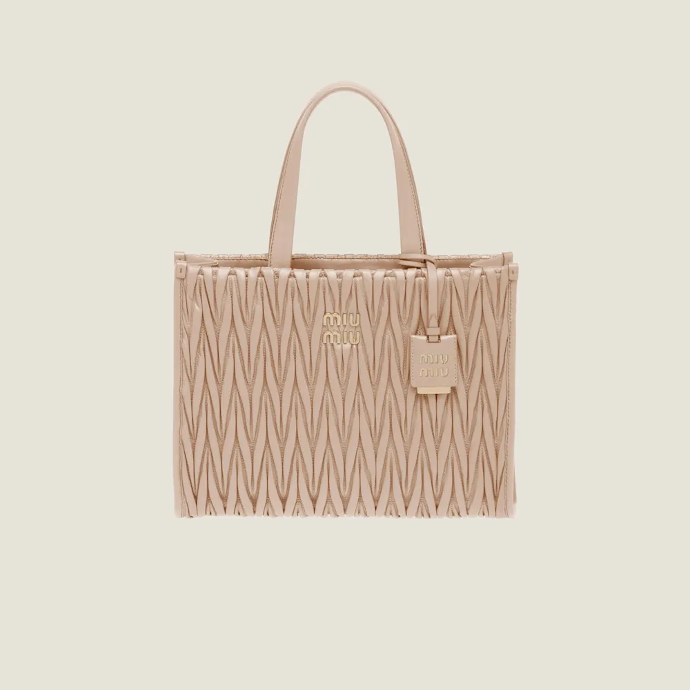 Matelassé nappa leather tote 30cm