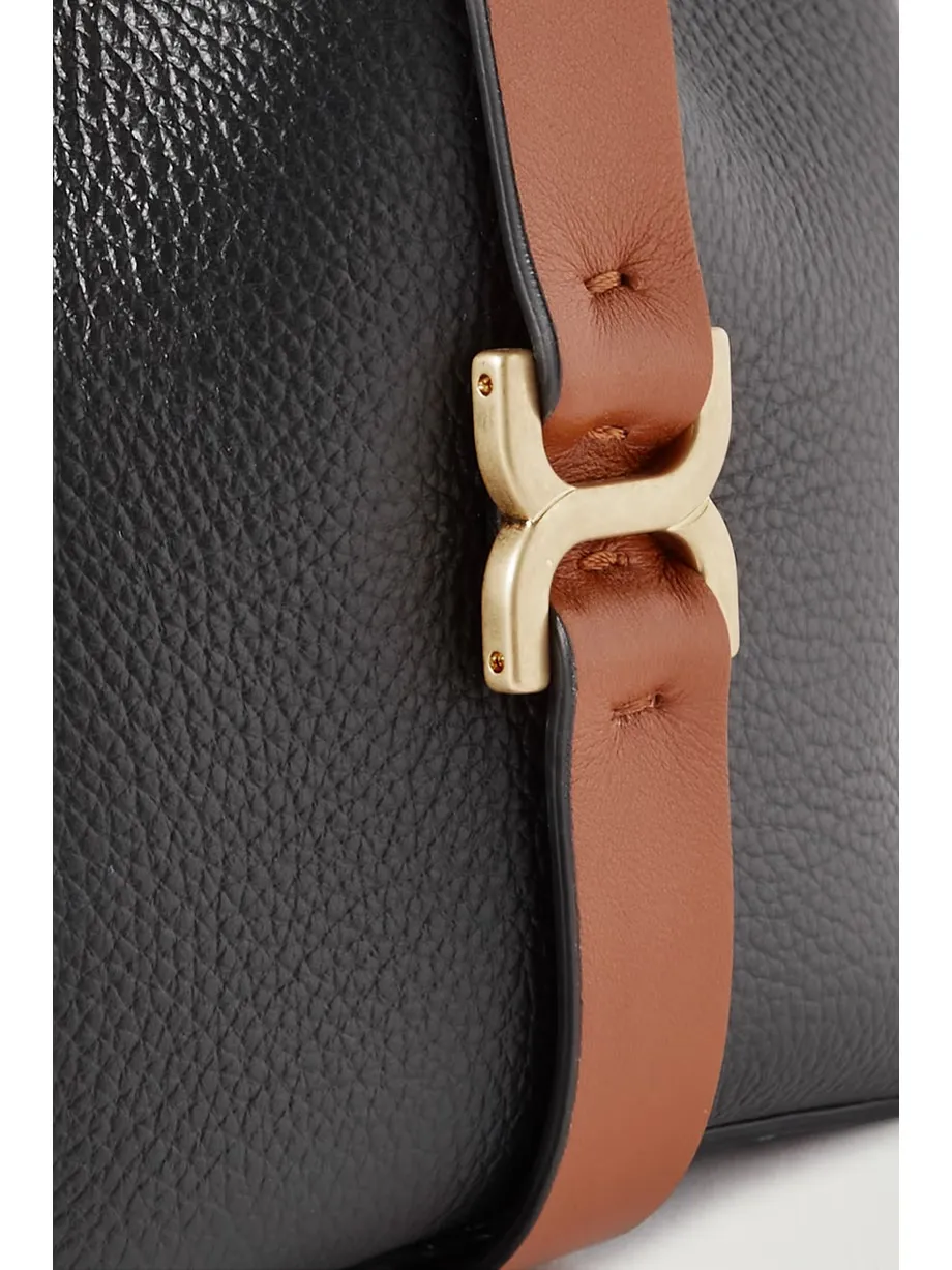 CHLOÉ + NET SUSTAIN Marcie two-tone textured-leather bucket bag