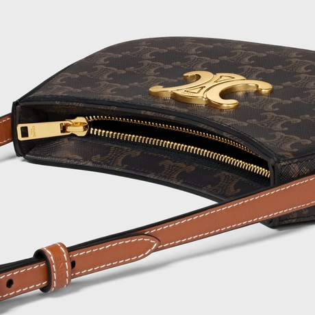 MEDIUM TILLY BAG IN TRIOMPHE CANVAS AND CALFSKIN TAN