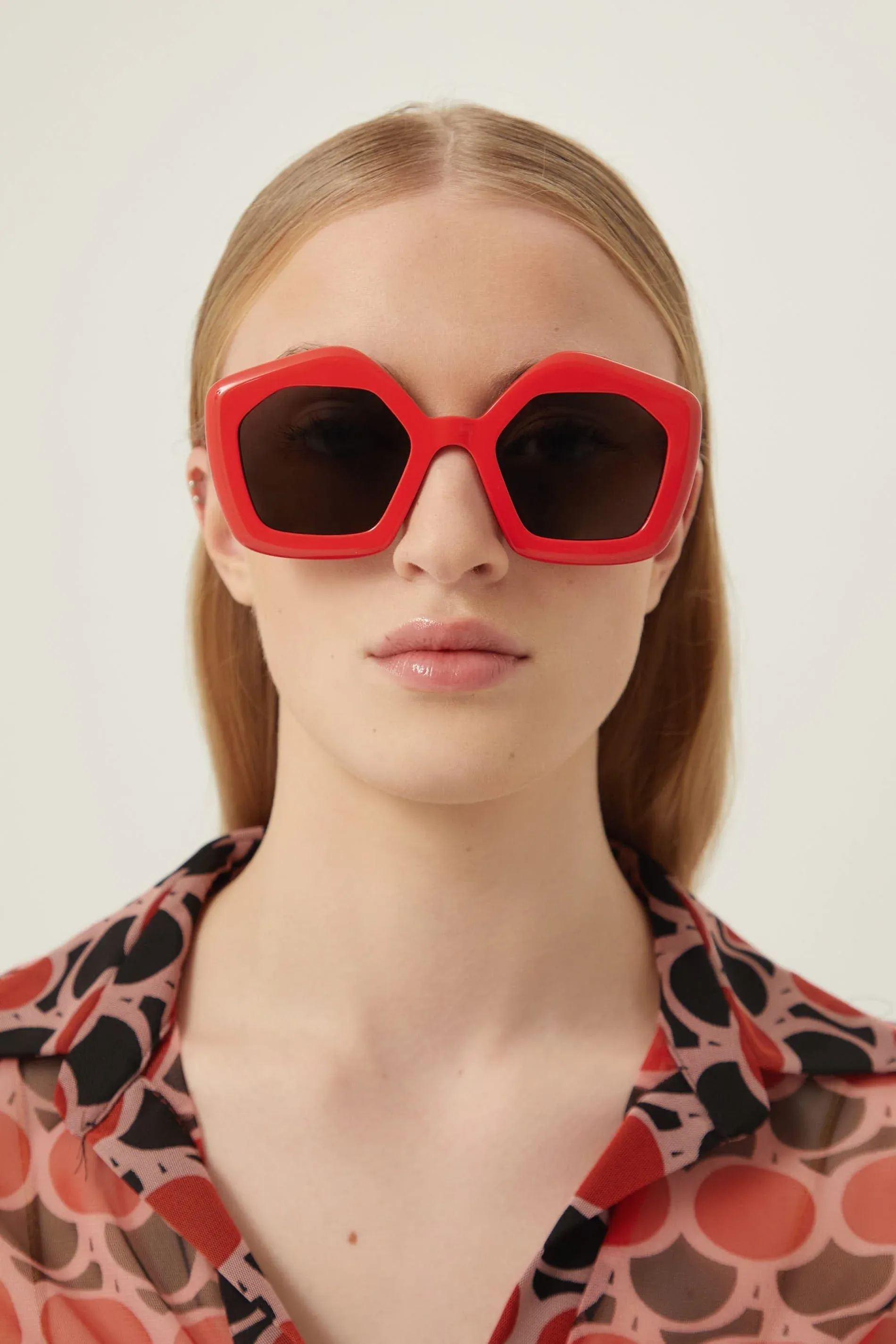 Marni hexagonal red sunglasses