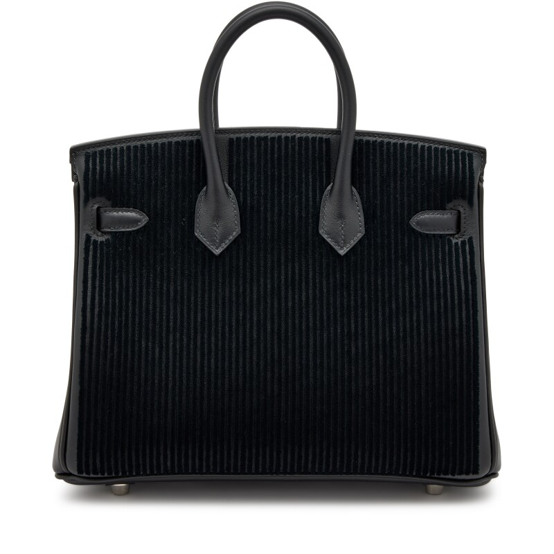 Limited Edition Black Swift Côte à Côte Tuffetage Birkin 25 Palladium Hardware