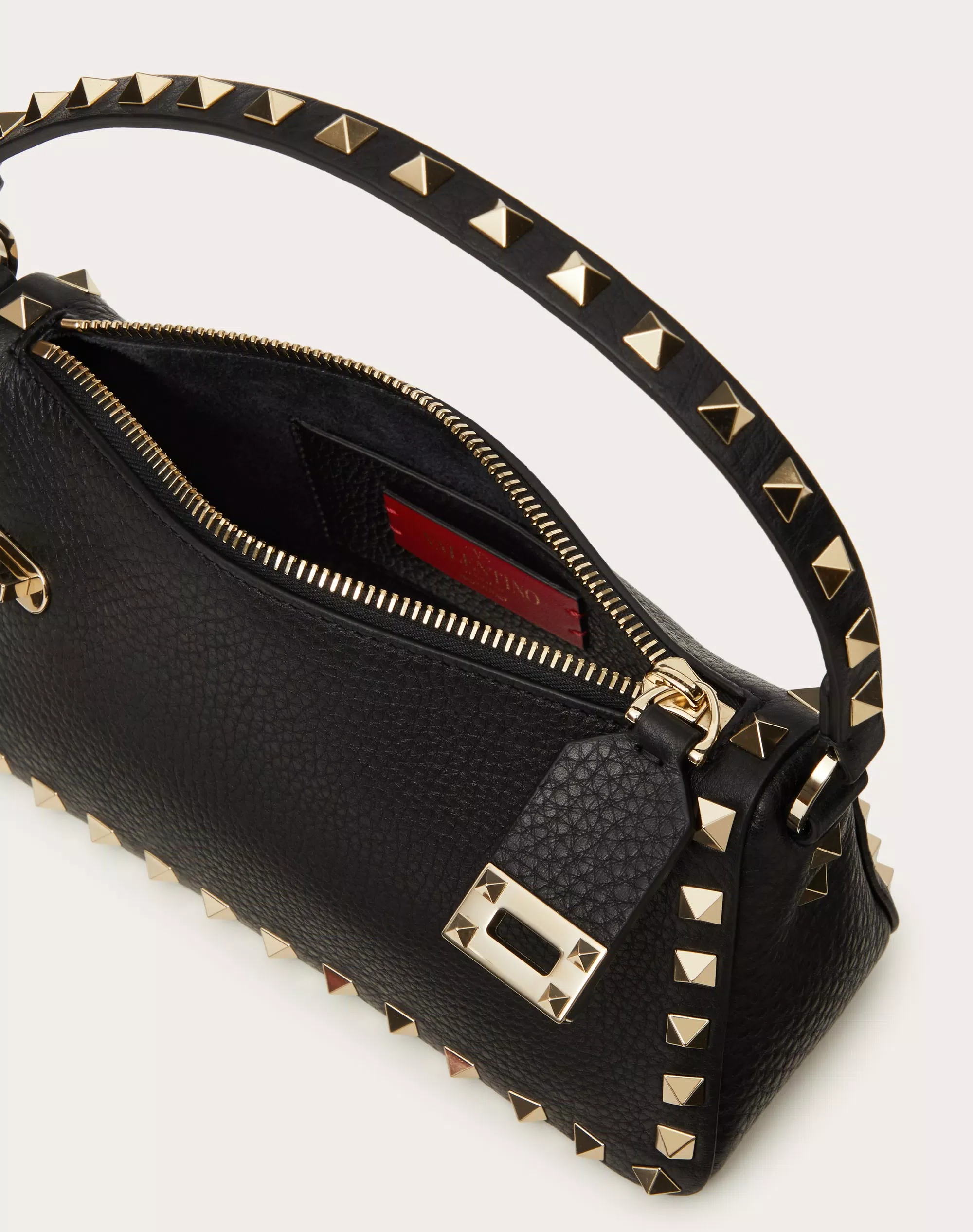 SMALL ROCKSTUD GRAINY CALFSKIN CROSSBODY BAG