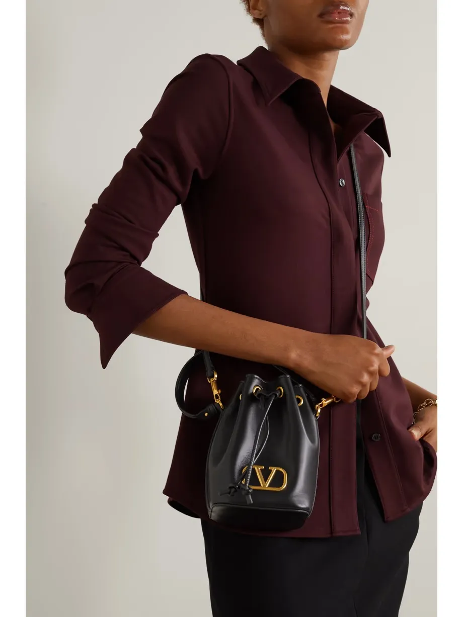 VLOGO mini embellished leather bucket bag