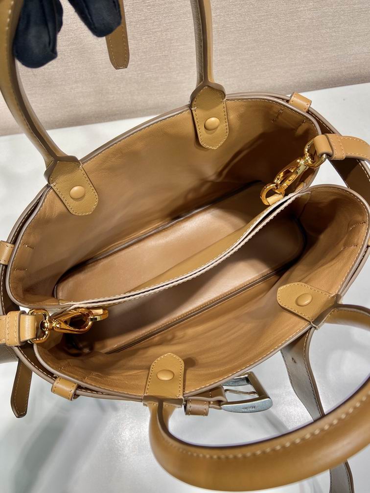 Prada Buckle large leather handbag with belt