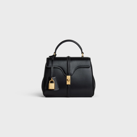 MINI 16 IN SATINATED CALFSKIN BLACK