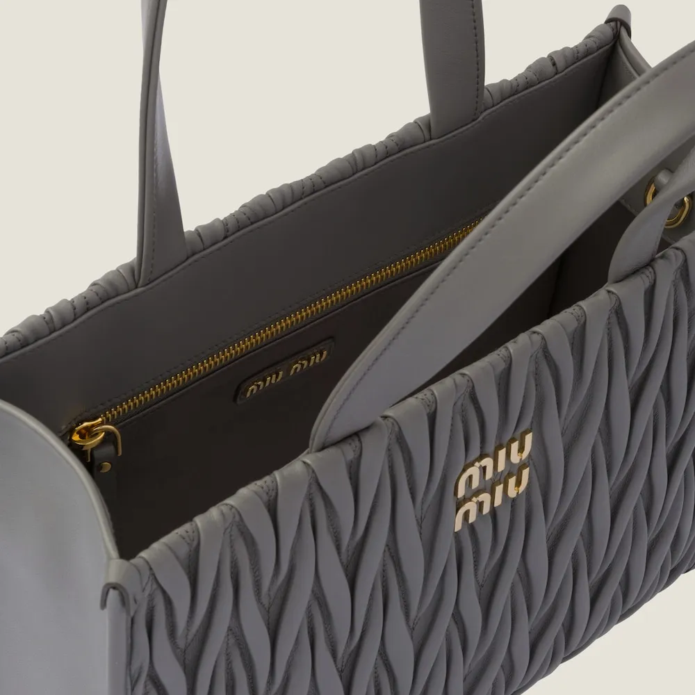 Matelassé nappa leather tote 30cm