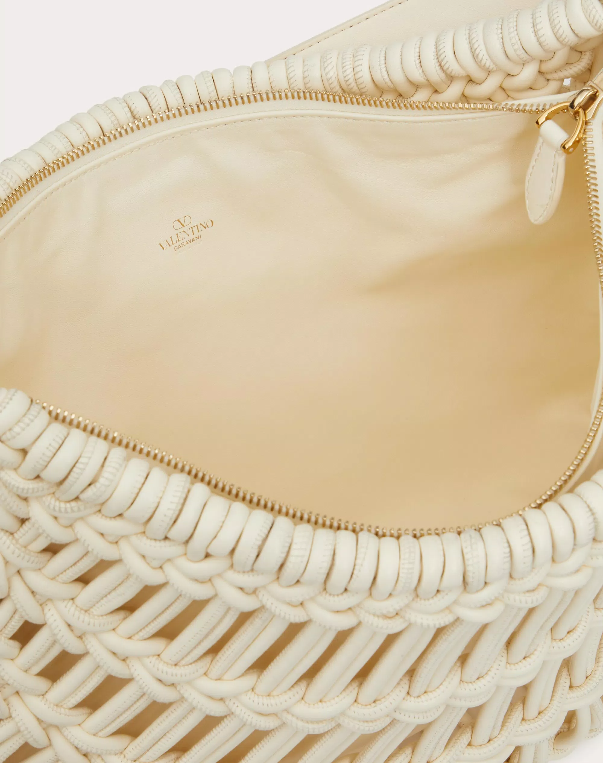 VALENTINO GARAVANI ALLKNOTS WOVEN LEATHER HOBO BAG