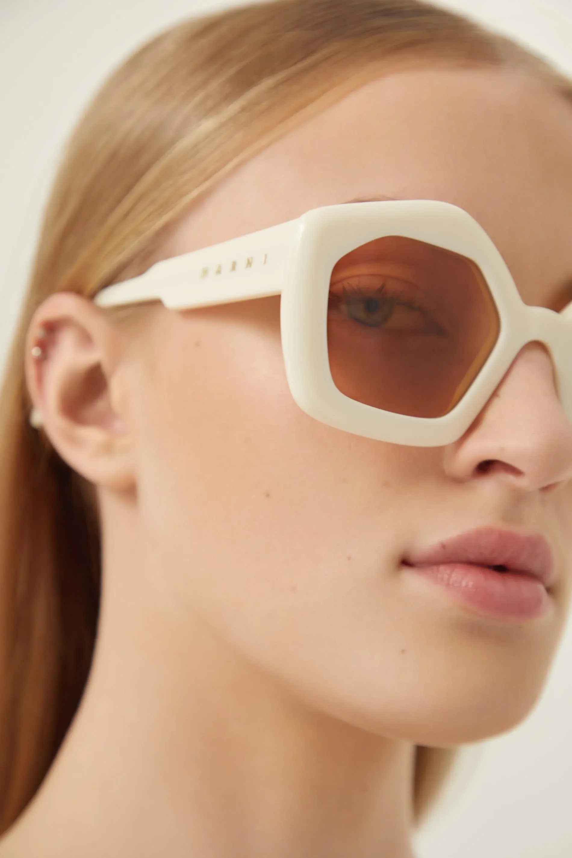 Marni hexagonal ivory sunglasses