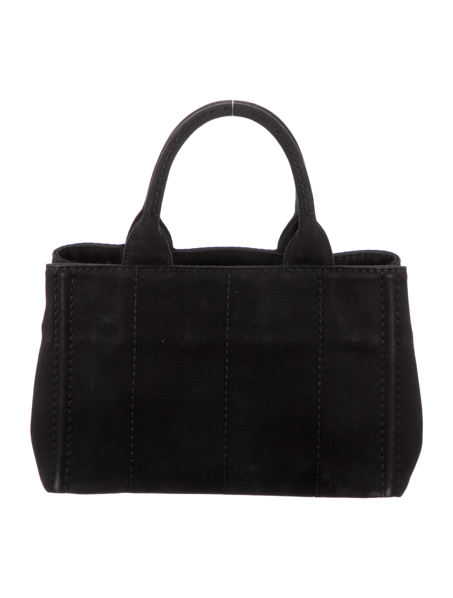 Prada Small Cotton Canvas Tote in Black