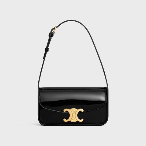 SHOULDER BAG TERENCE IN PATENT CALFSKIN BLACK