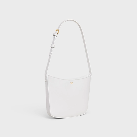 MEDIUM CELINE CROQUE BAG IN SHINY CALFSKIN ARCTIC WHITE