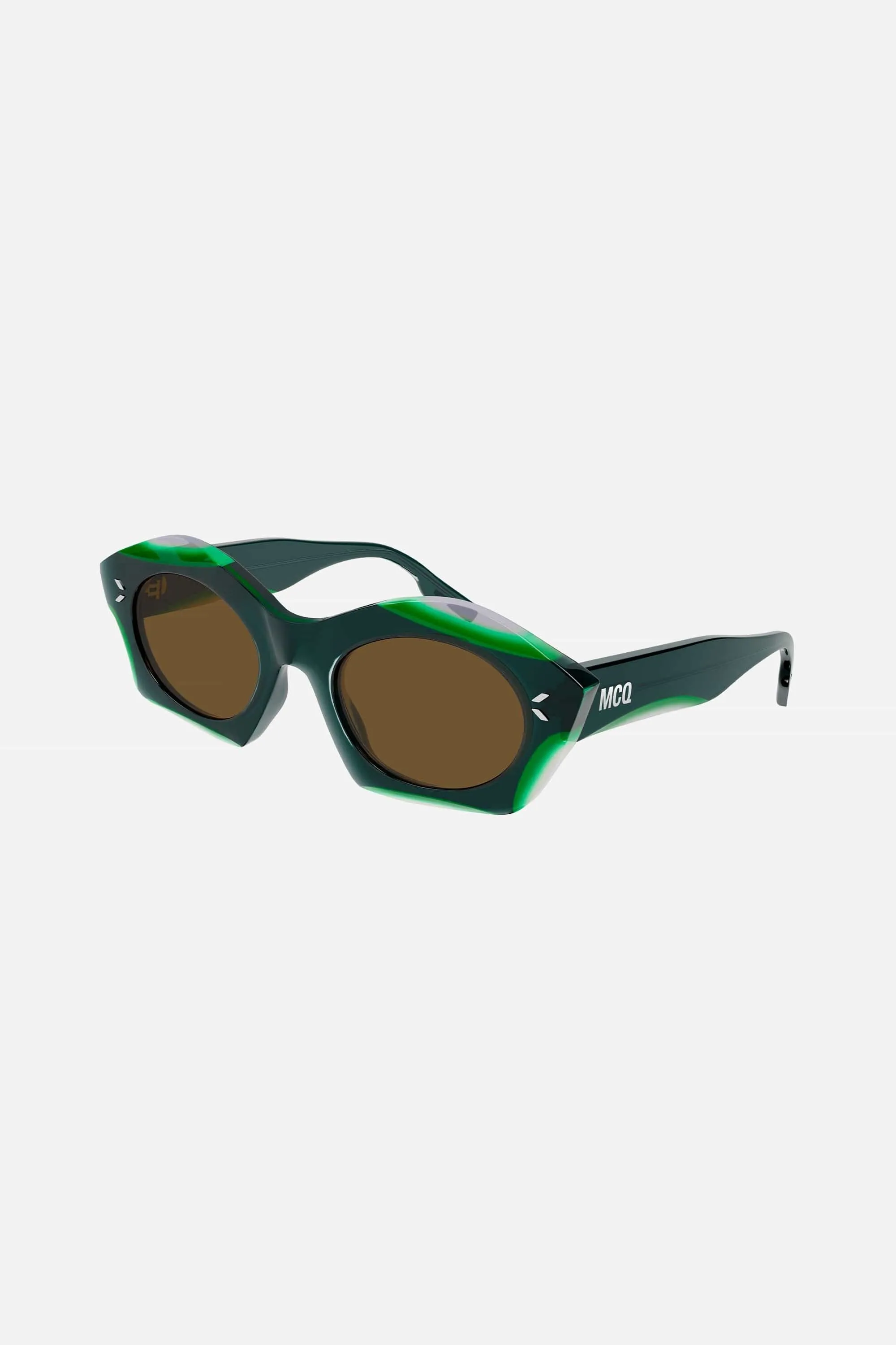 MCQ bold geometric blu and green sunglasses