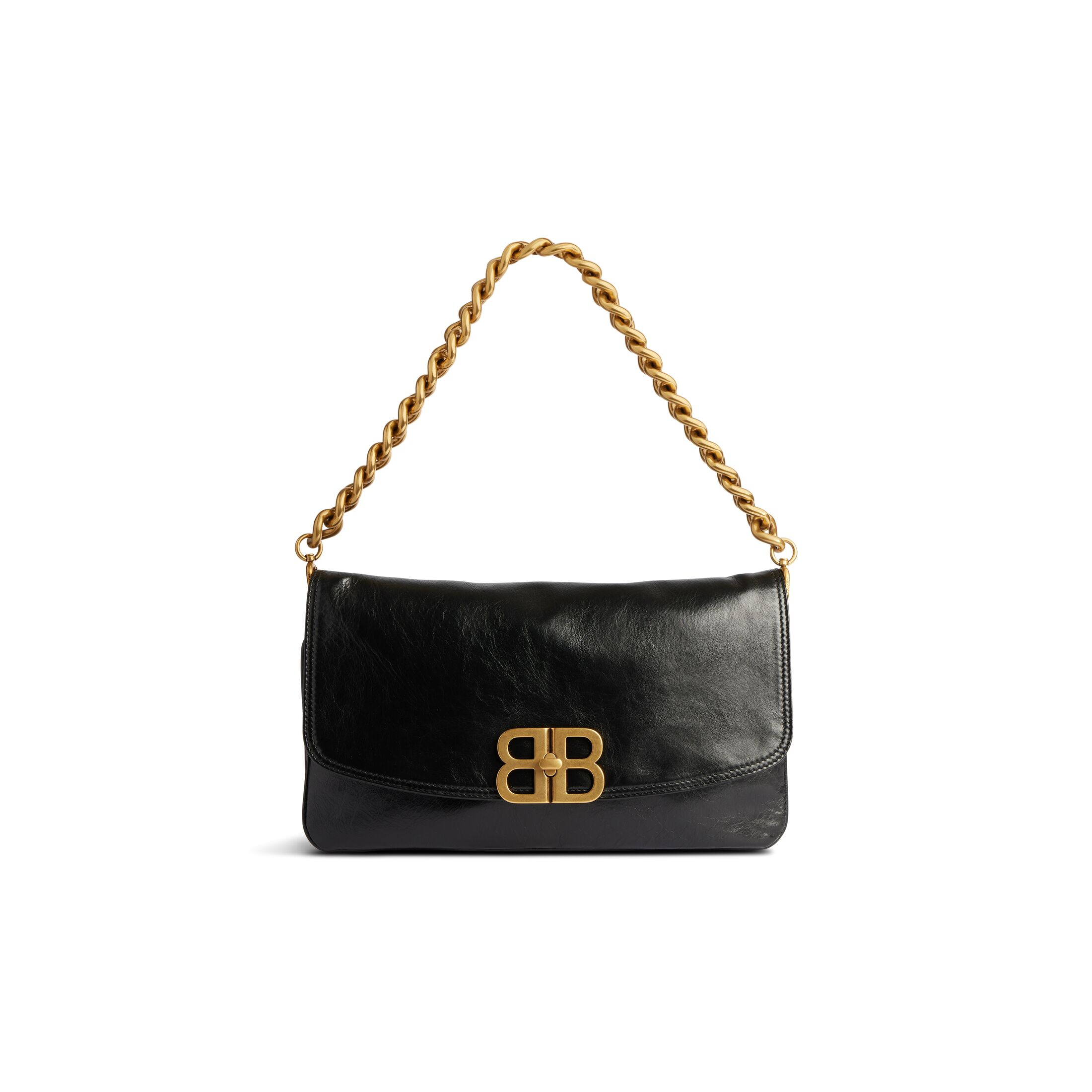 WOMEN'S BB SOFT MEDIUM FLAP BAG IN BLACK