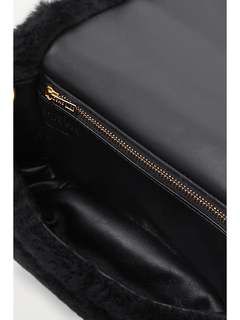 Goya Puffer mini shearling shoulder bag