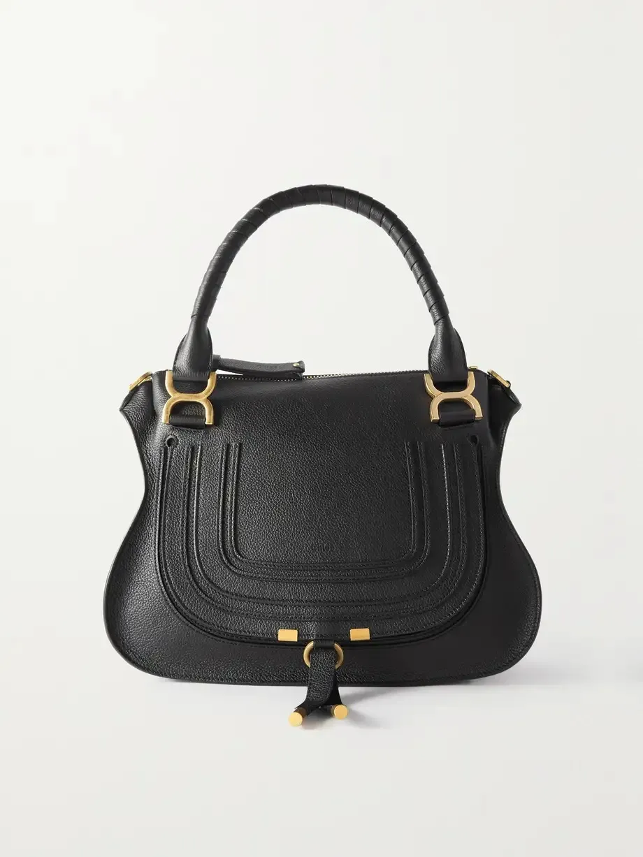 Marcie medium textured-leather shoulder bag