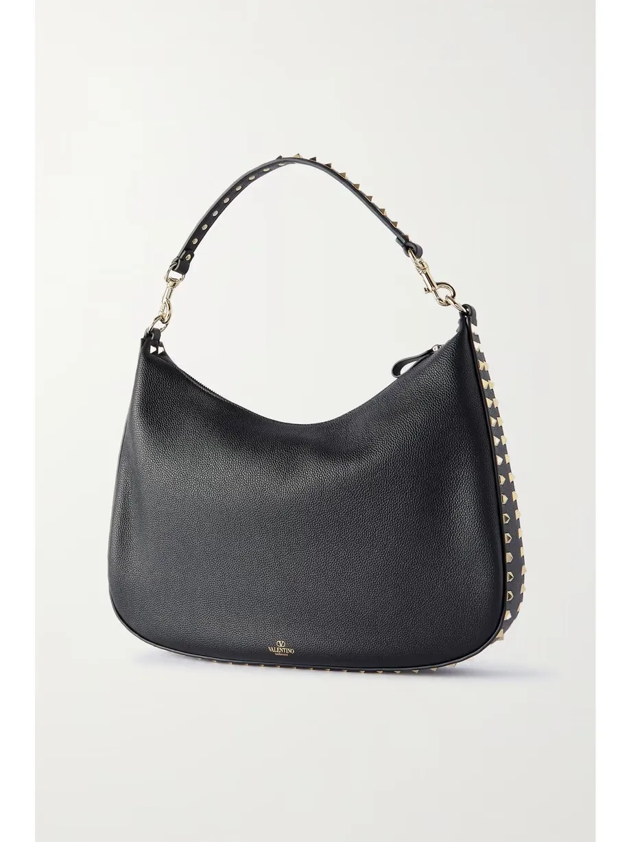 Rockstud medium textured-leather shoulder bag
