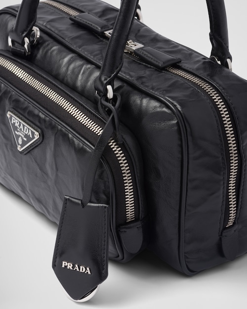 Prada Antique nappa leather multi-pocket top-handle bag - Black