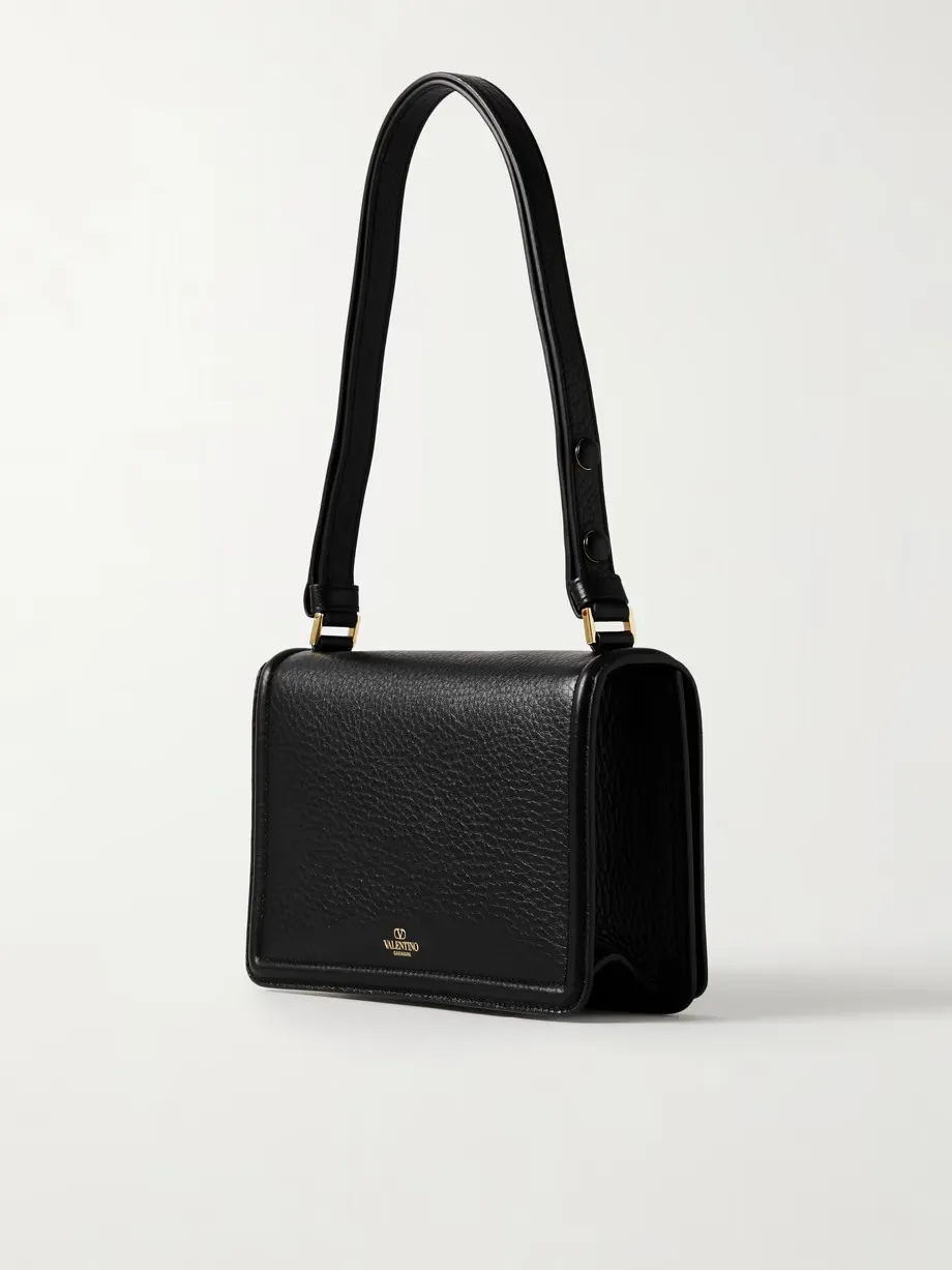 VLOGO small embellished textured-leather shoulder bag