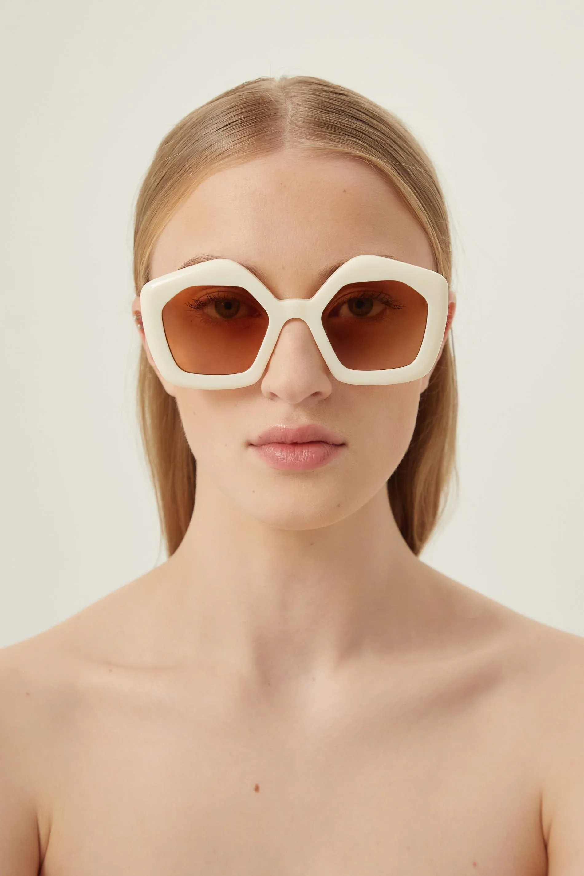 Marni hexagonal ivory sunglasses