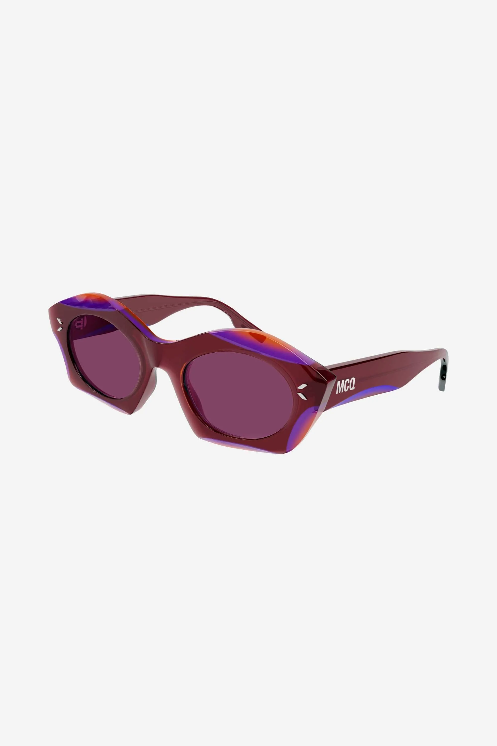 MCQ burgundy bold geometric sunglasses