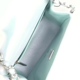 Chanel Mini Classic Square Flap Bag Blue Iridescent Calfskin Silver Hardware