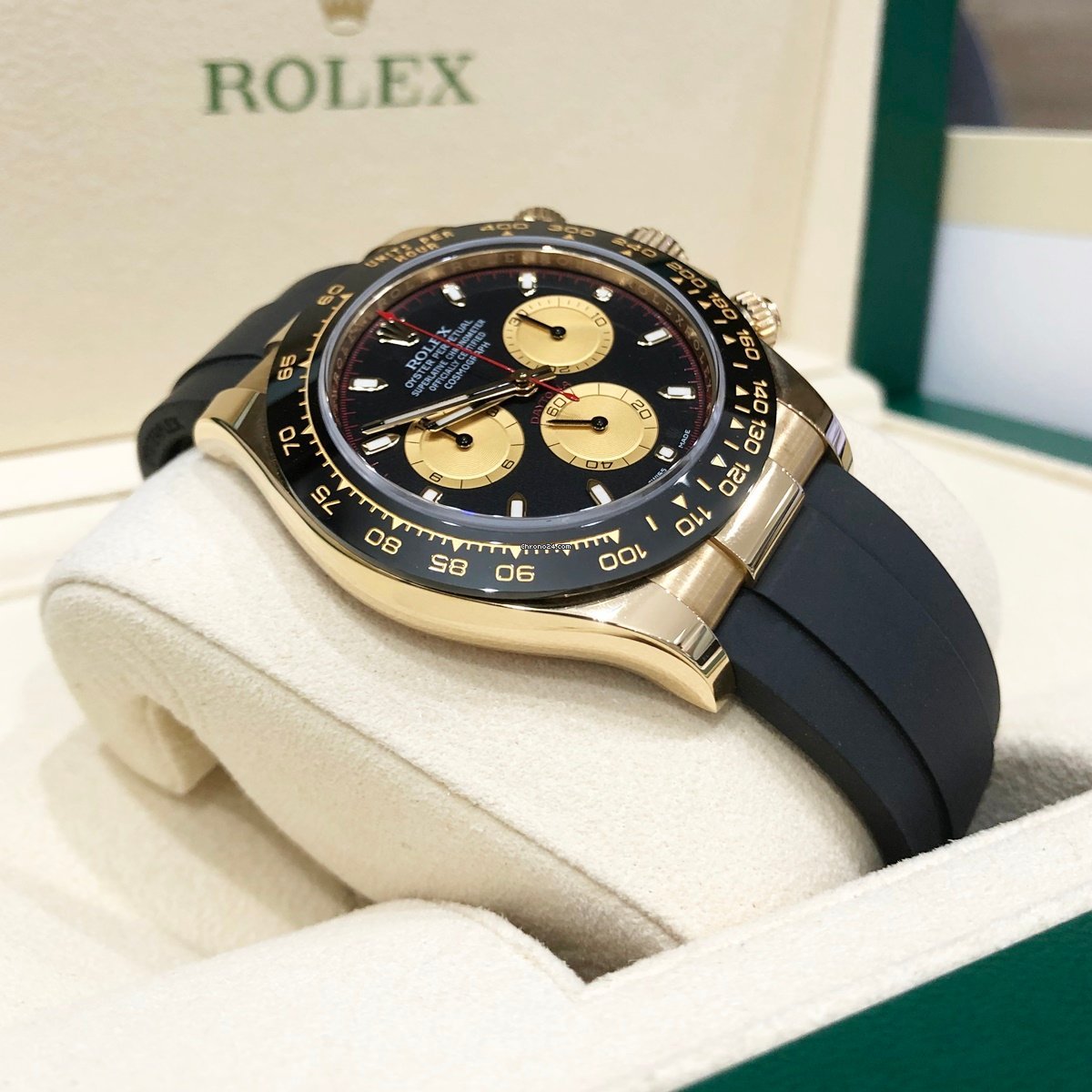 116518 Yellow Gold Cosmograph Daytona 40mm Black Paul Newman Index Dial Black Oysterflex