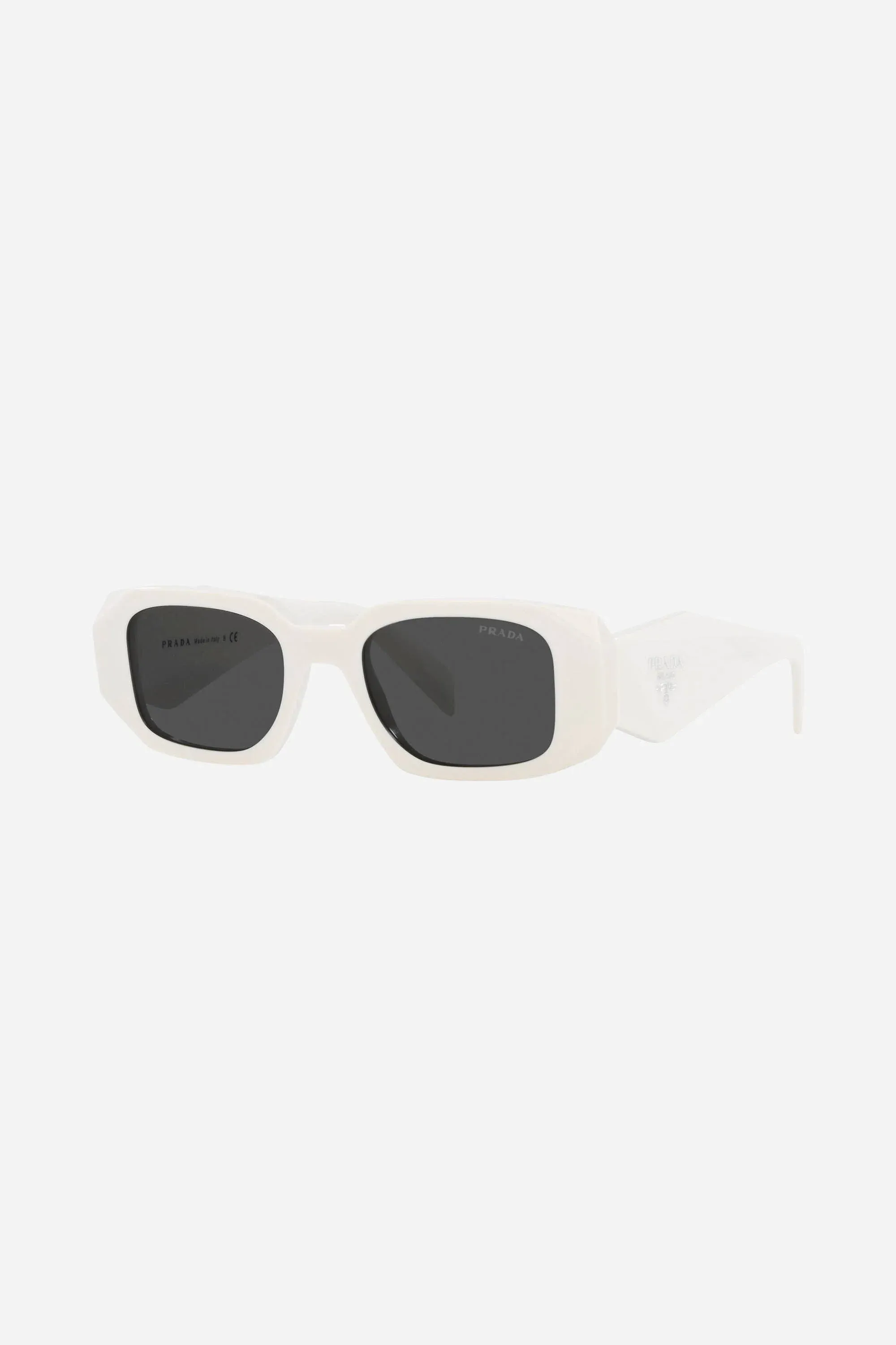 Prada symbol white oval sunglasses