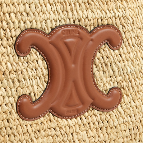 Small Cabas Thais In Raffia And Calfskin Tan