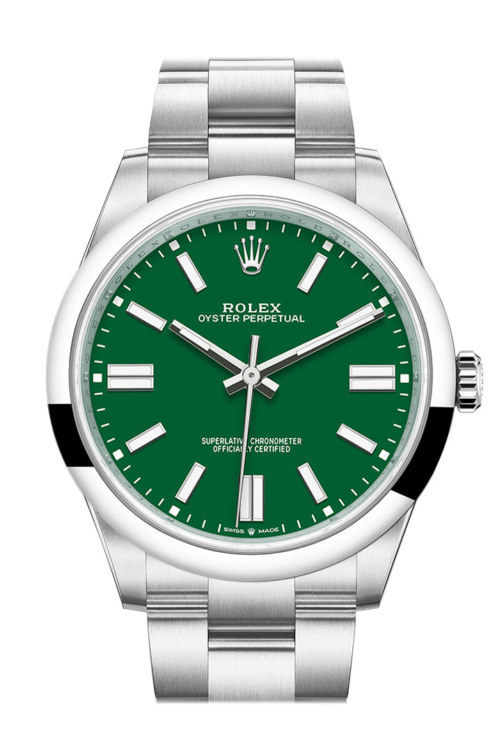 Oyster Perpetual 41 Green Dial Oyster Bracelet Watch 124300
