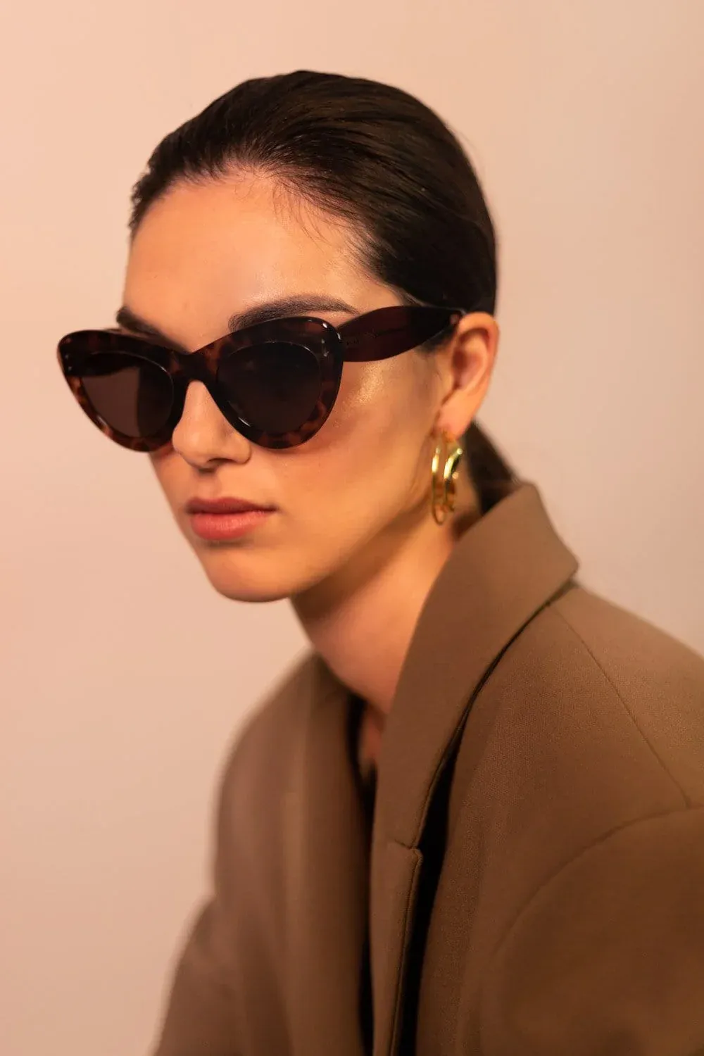 Alaia oversized brown cat-eye sunglasses