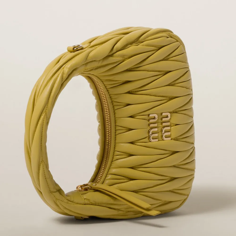 Wander matelassé nappa leather mini hobo bag