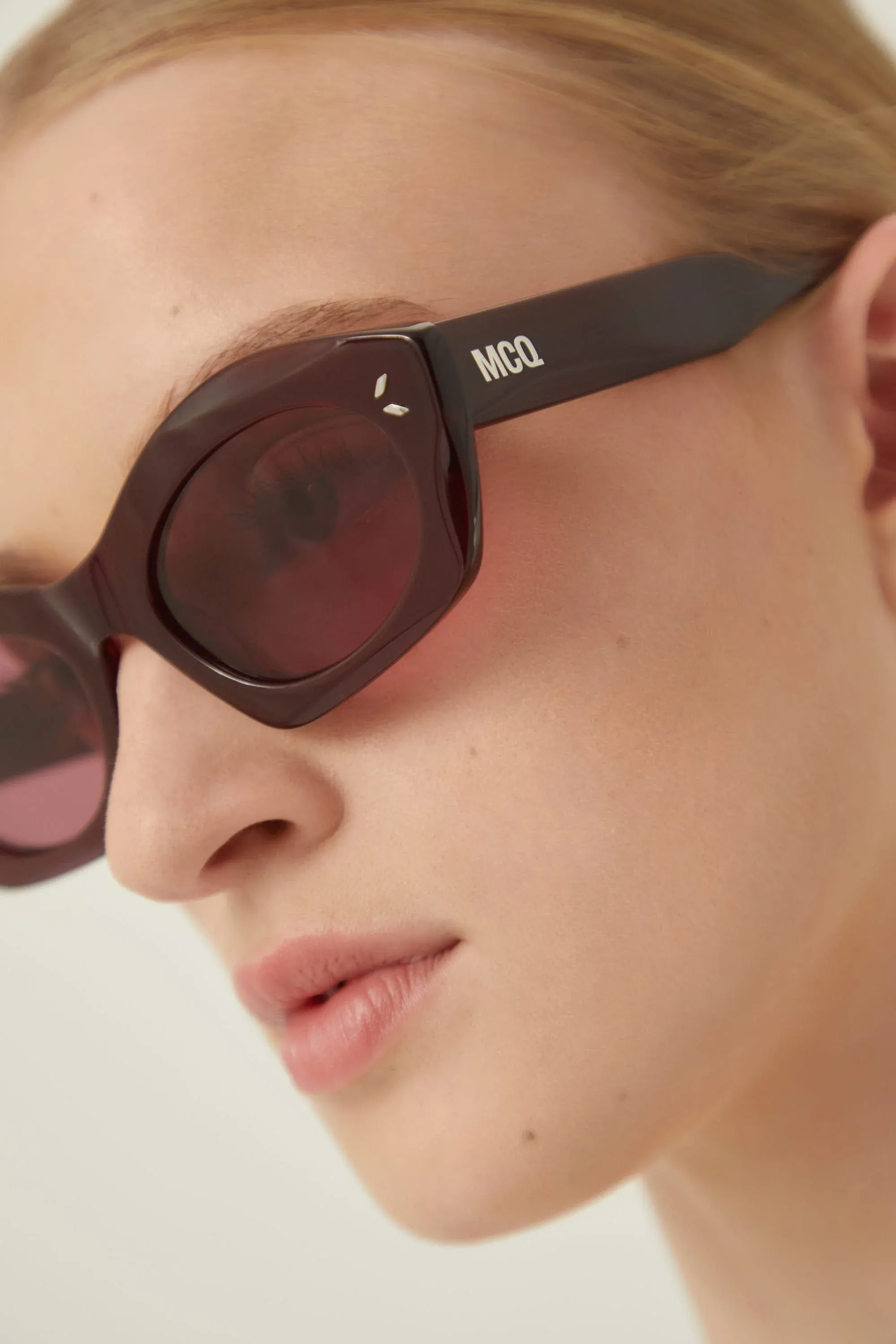 MCQ burgundy bold geometric sunglasses