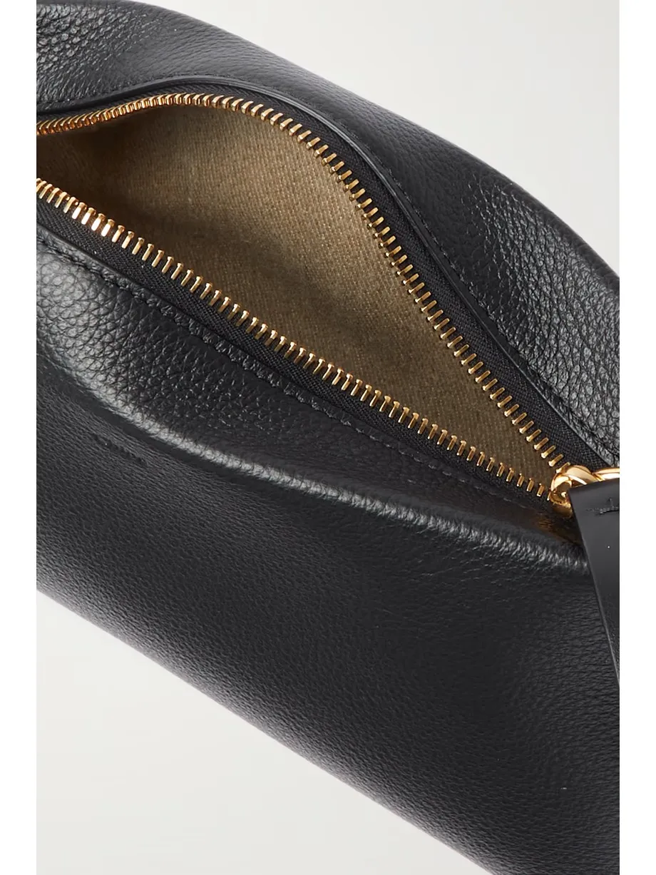 Marcie textured-leather clutch