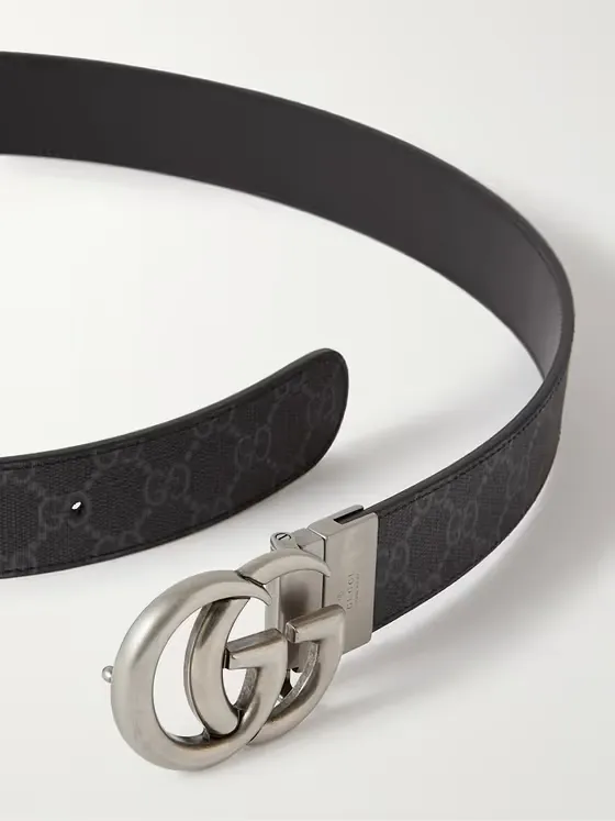 3cm Marmont Reversible Monogrammed Supreme Coated-Canvas Belt