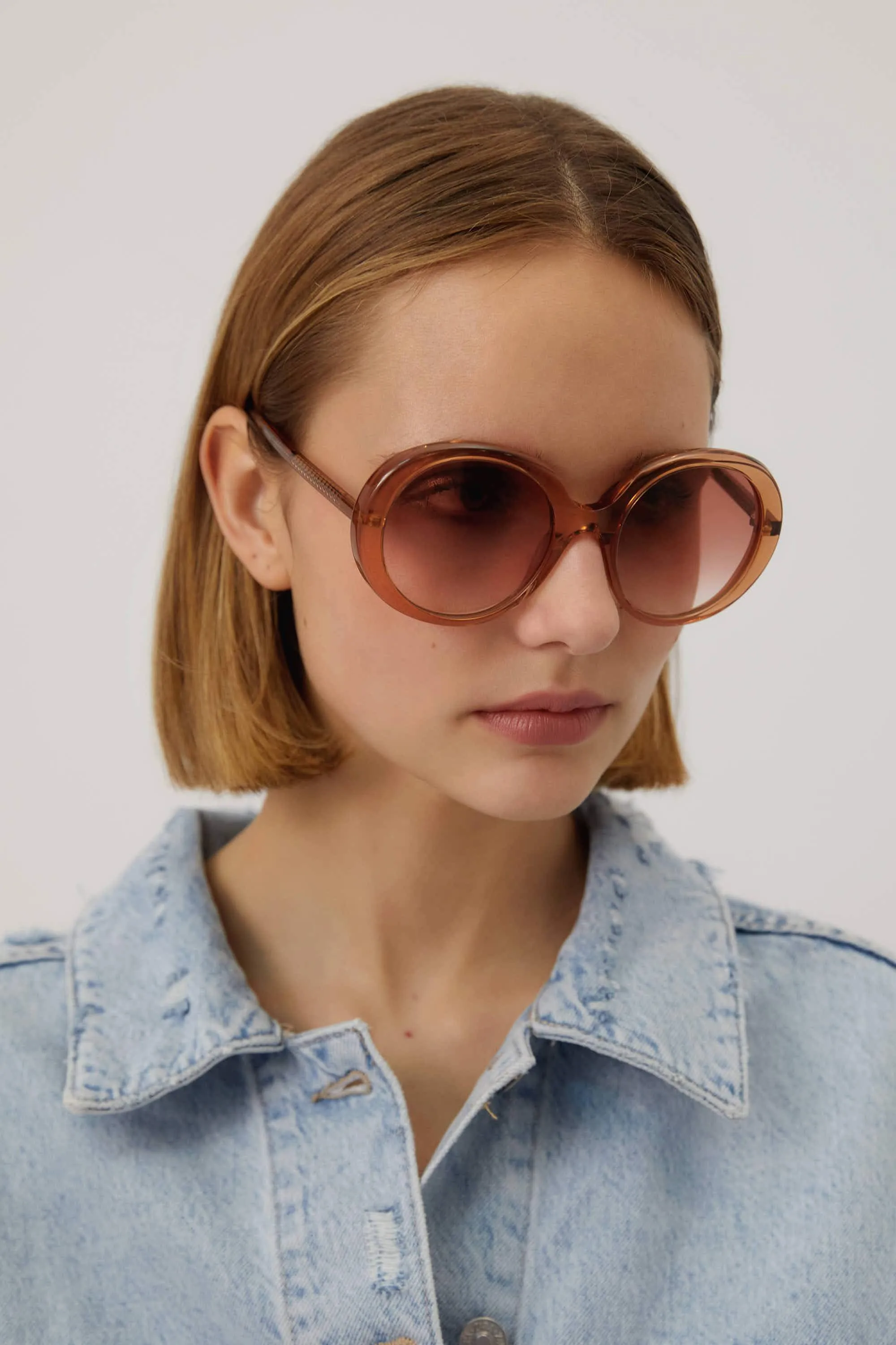 Chloe easy to wear round sunglasses in orange bio acetate