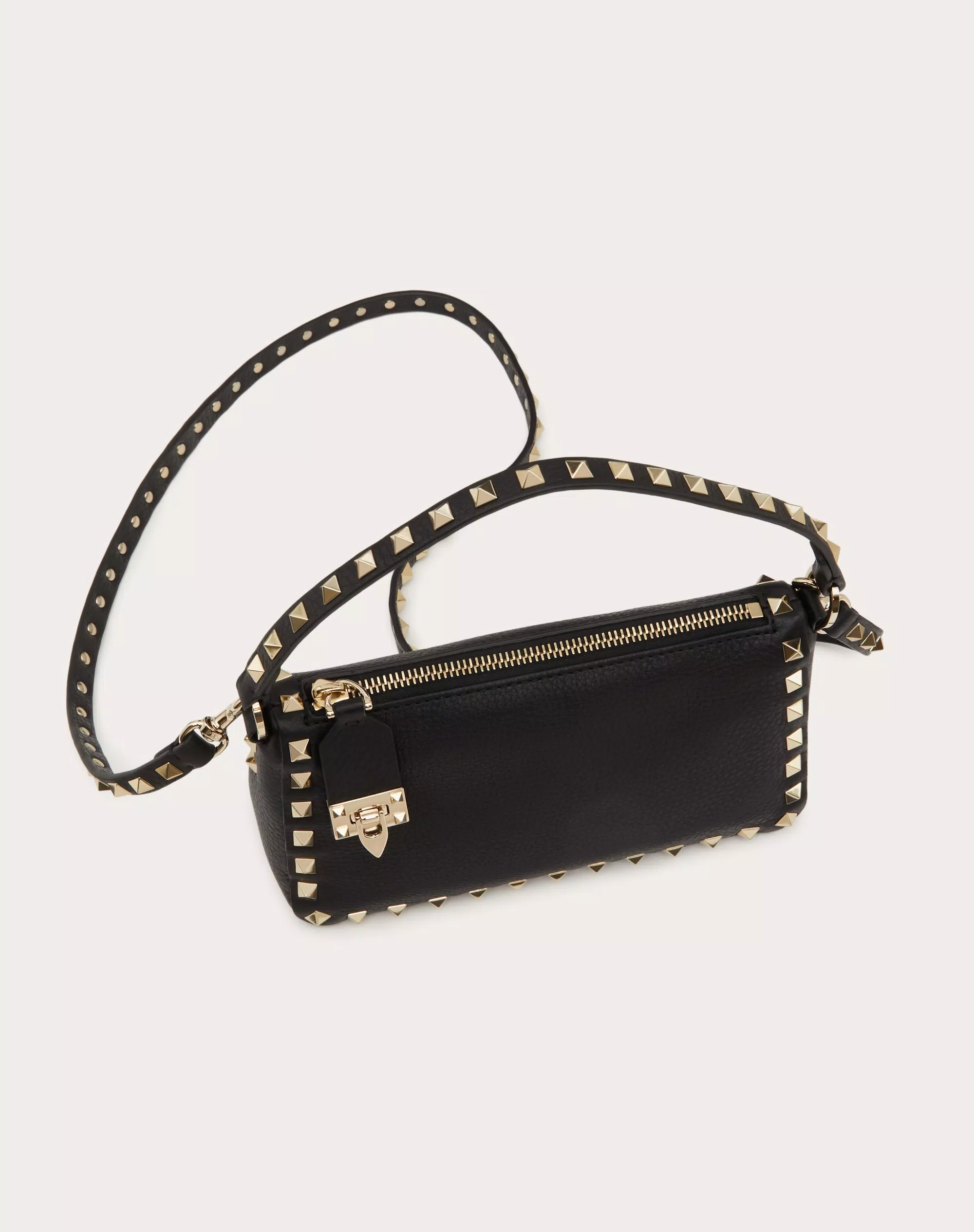 SMALL ROCKSTUD GRAINY CALFSKIN CROSSBODY BAG