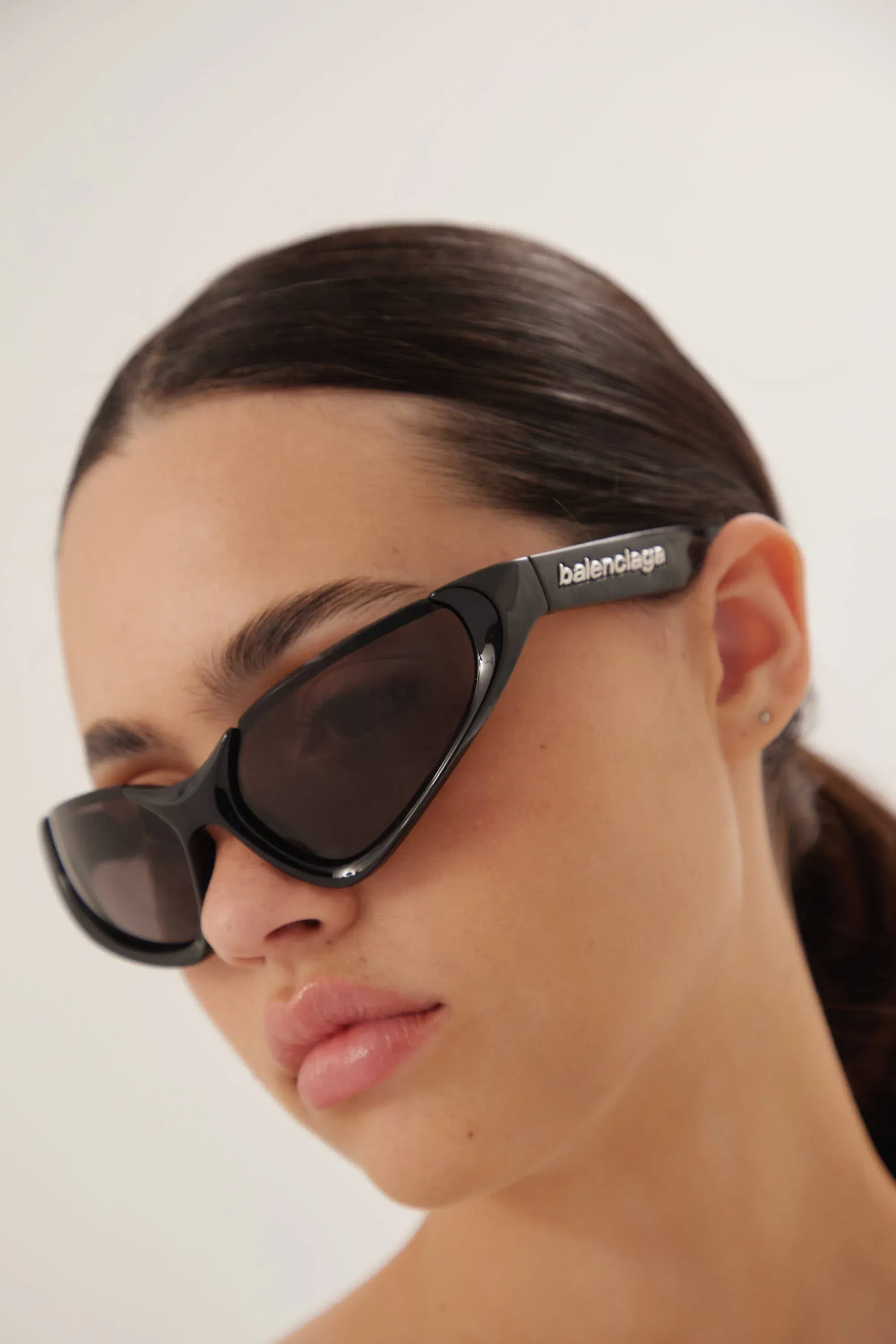 Balenciaga Xpander BB0202s-001 wrap around black sunglasses