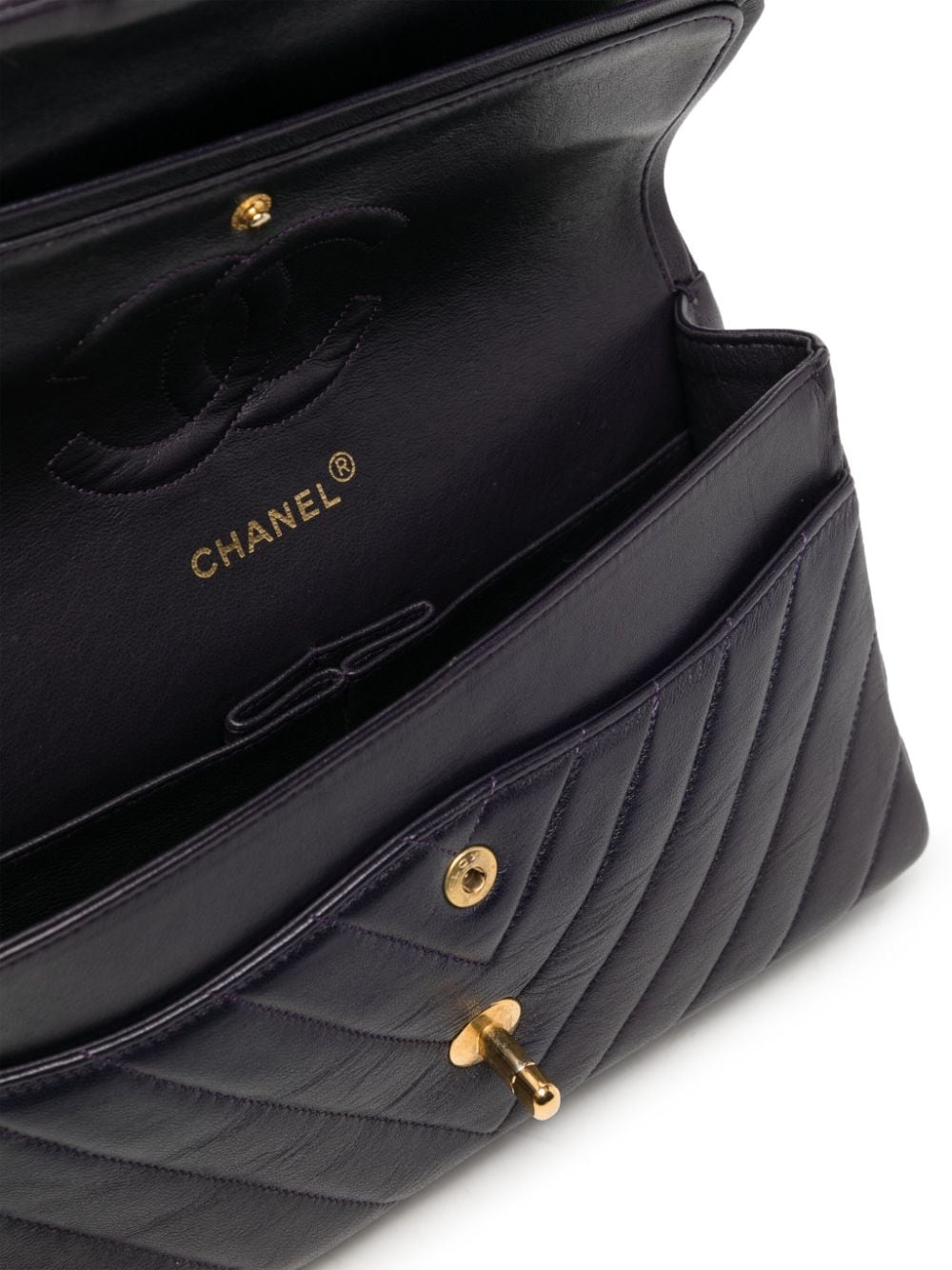 medium V-stitch Double Flap shoulder bag