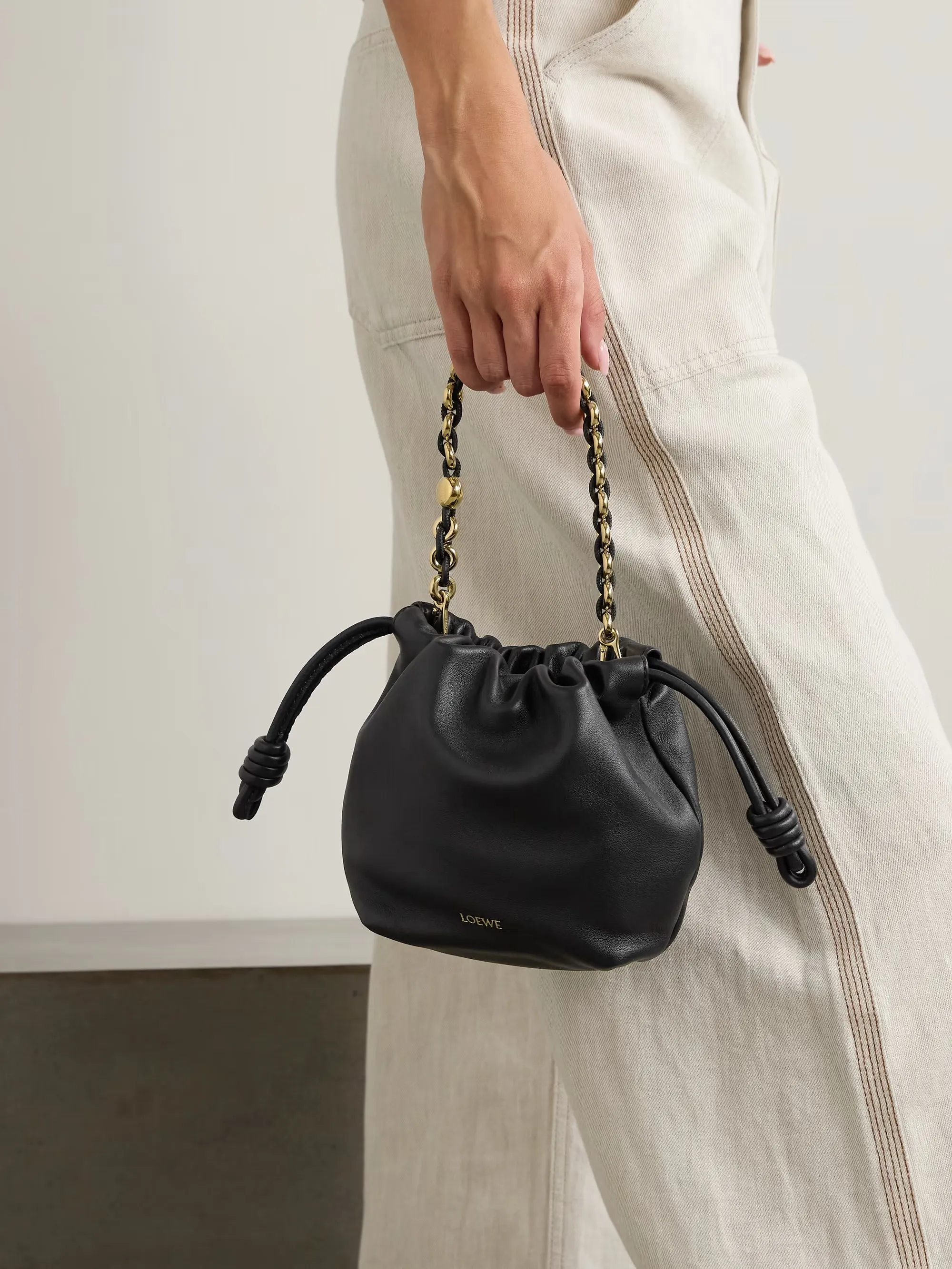 Flamenco mini leather clutch