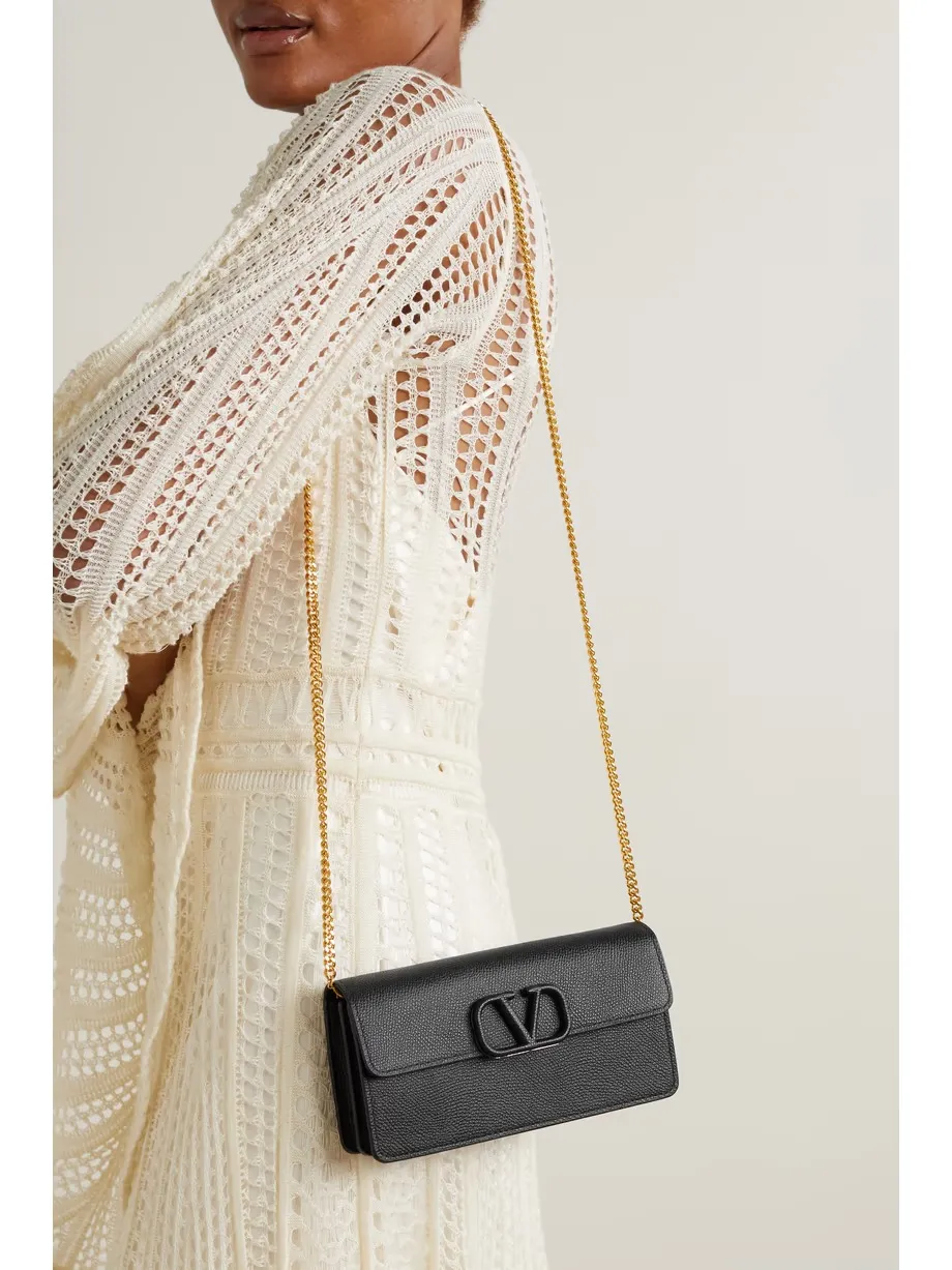 VLOGO textured-leather wallet