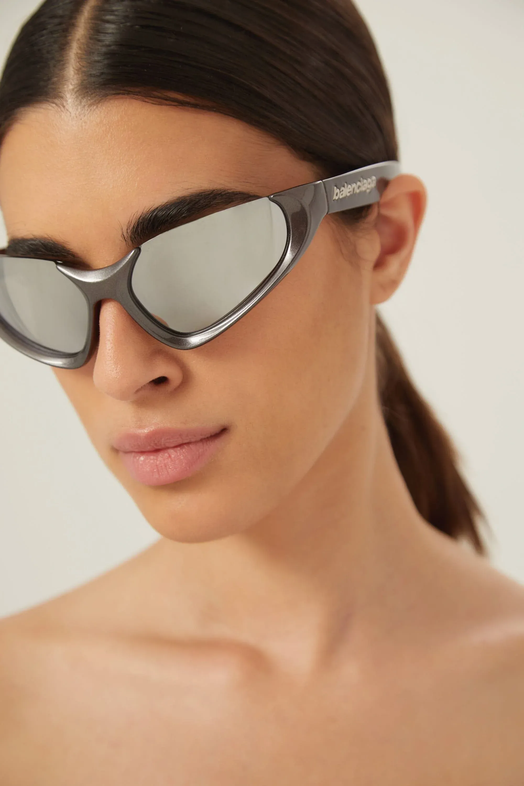 Balenciaga Xpander silver BB0202s-002 wrap around sunglasses