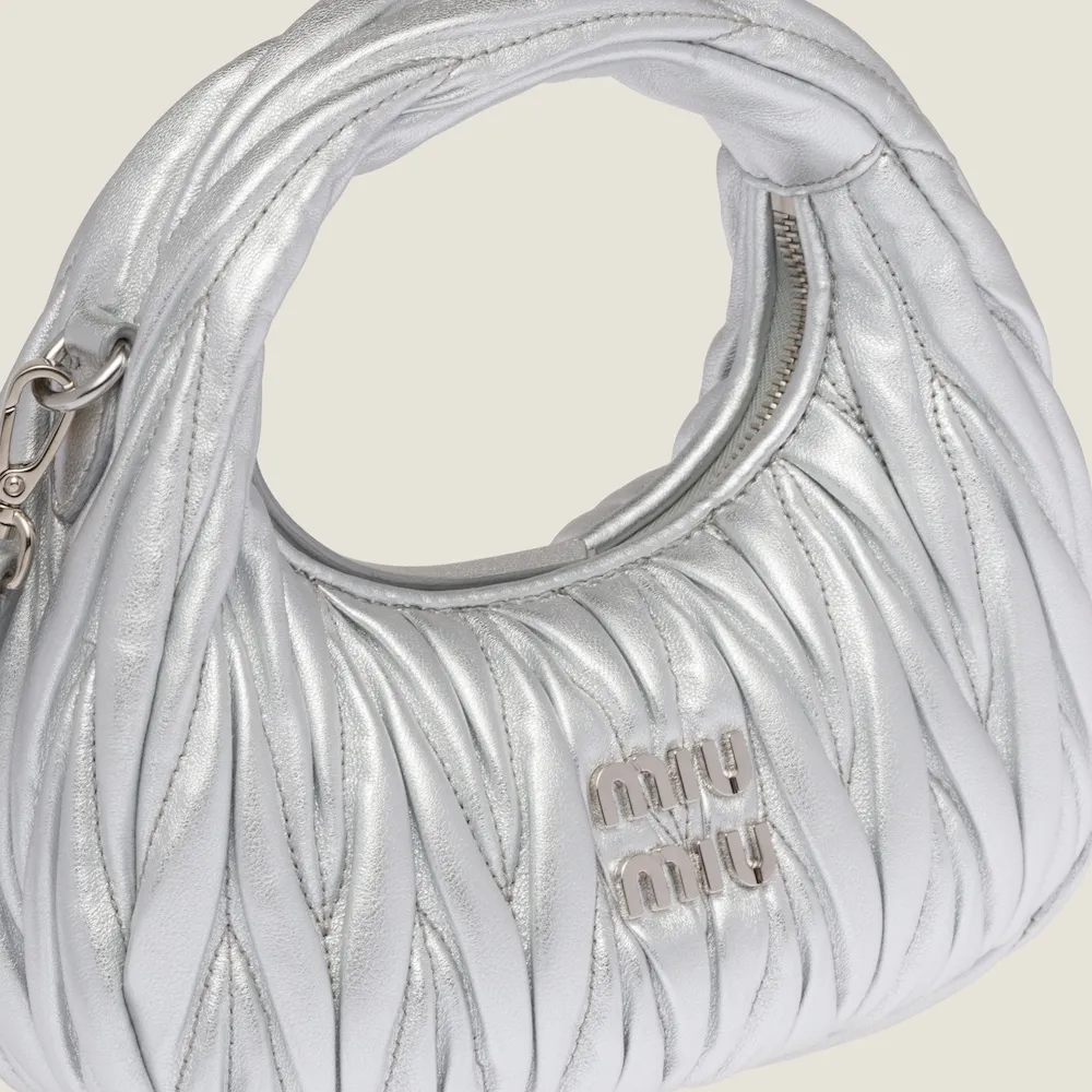 Wander matelassé nappa leather hobo mini-bag 14cm